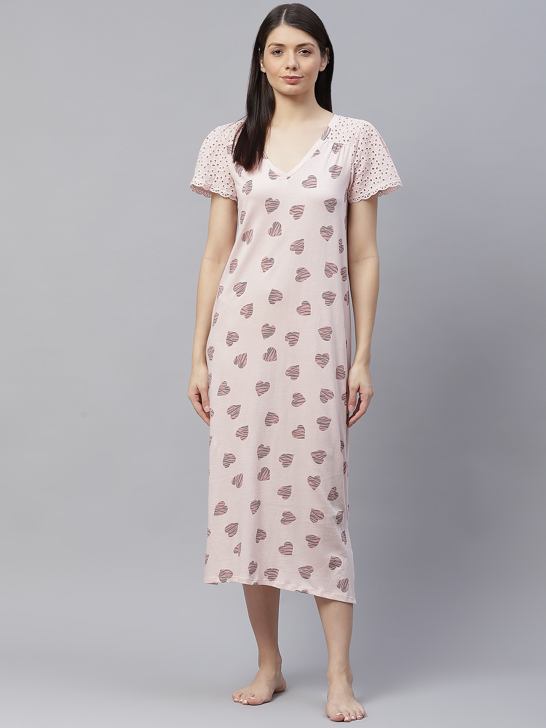 

Marks & Spencer Pink Pure Cotton Conversational Printed Nightdress