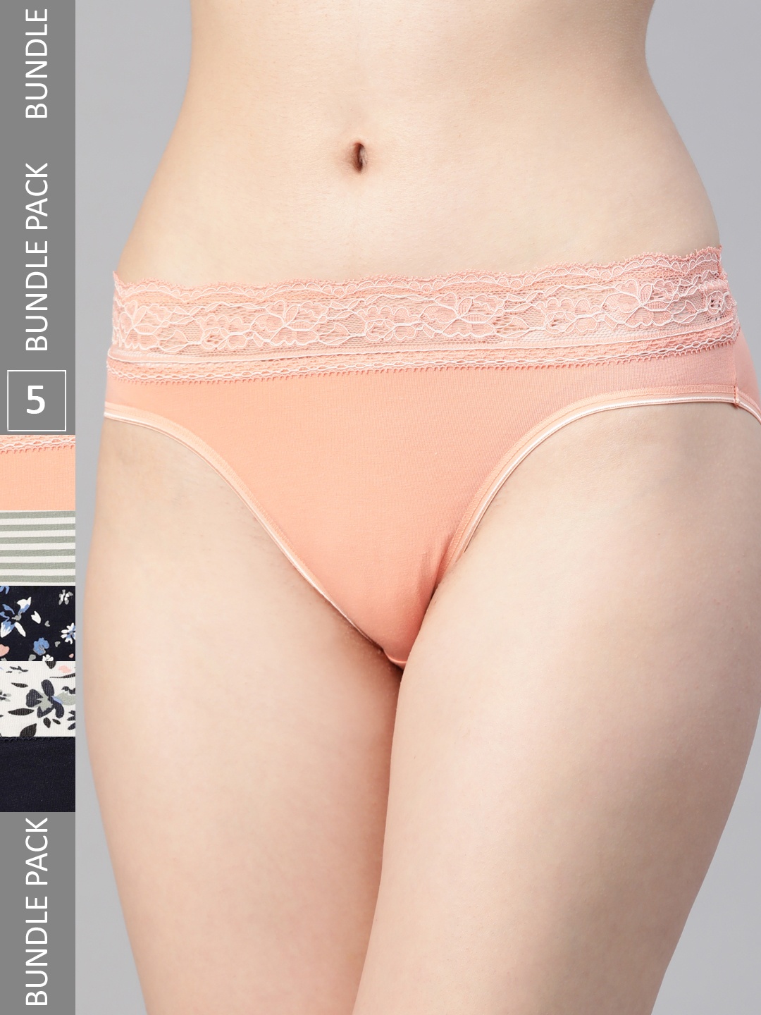 

Marks & Spencer Women Pack of 5 Basic Briefs T615551K, Navy blue