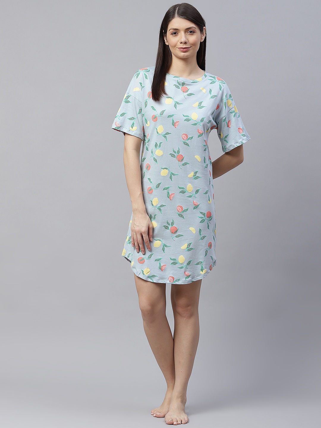

Marks & Spencer Blue Pure Cotton Conversational Printed Nightdress