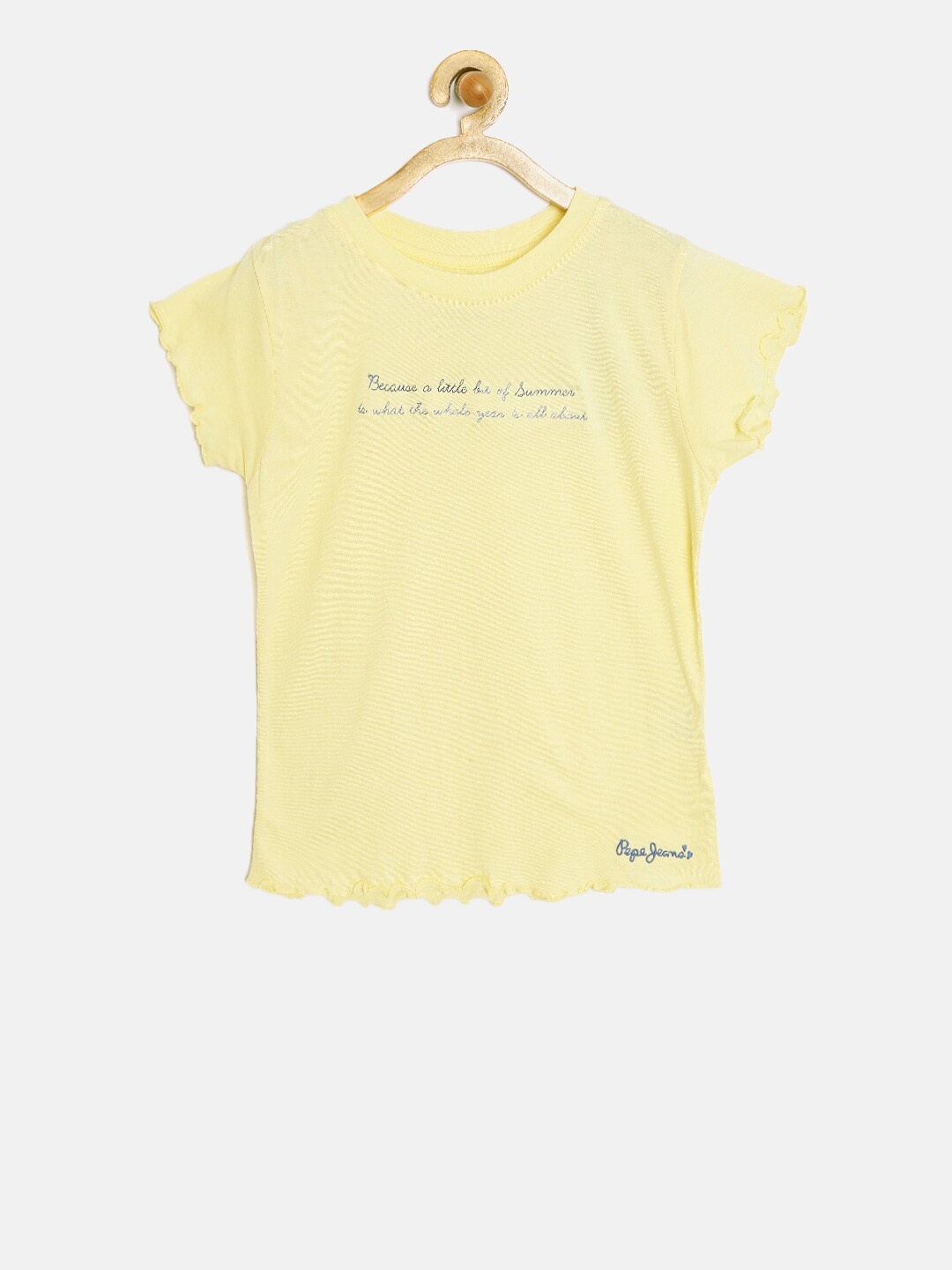 

Pepe Jeans Girls Yellow Embroidered Round Neck T-shirt