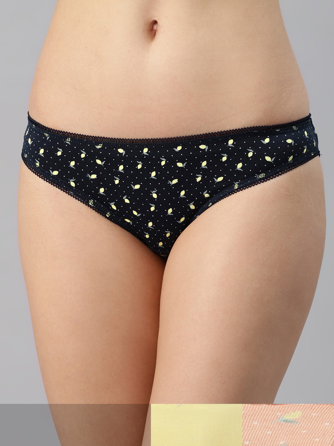 

Marks & Spencer Women Pack of 3 Mid-Rise Bikini, Navy blue