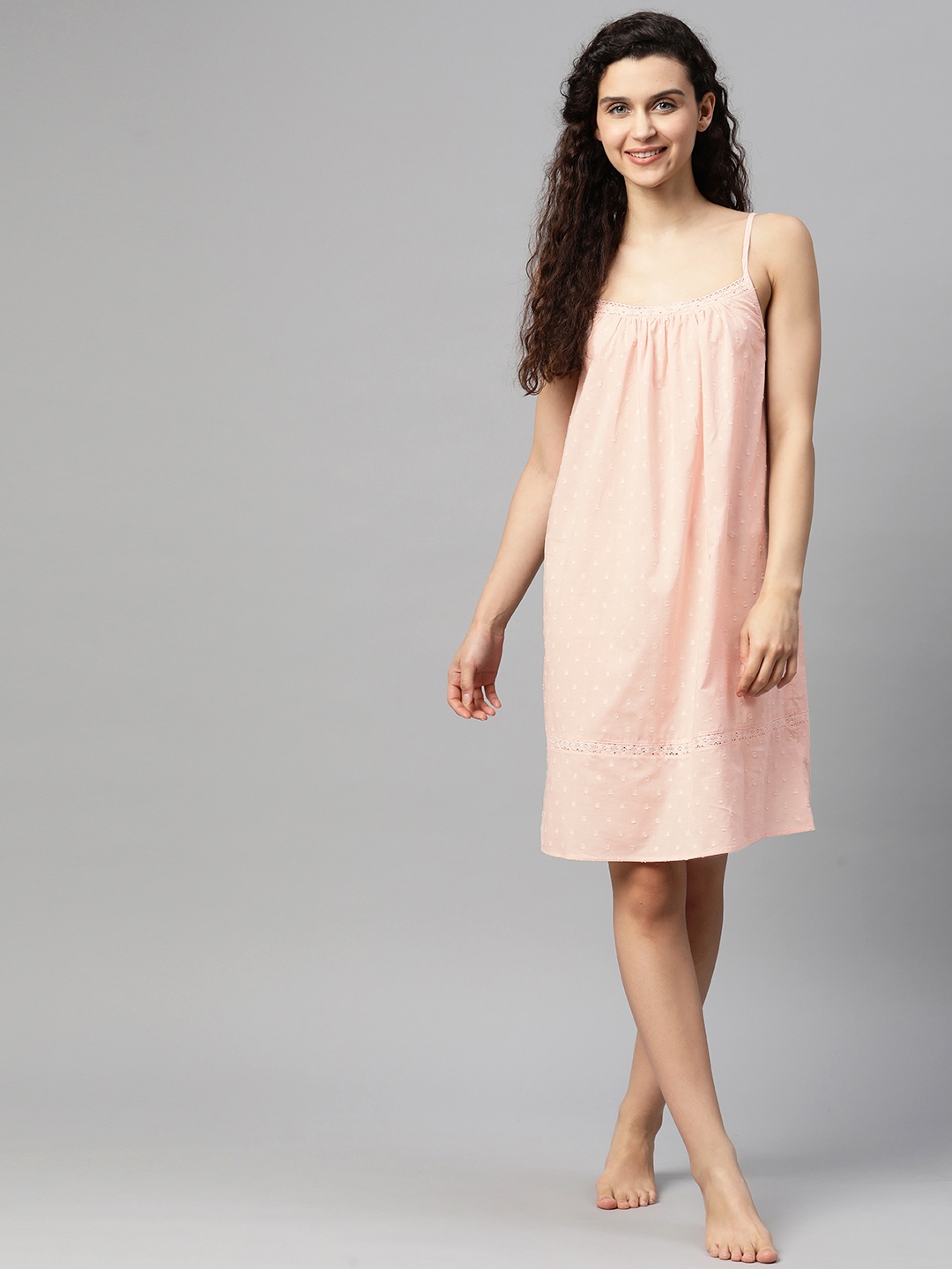 

Marks & Spencer Pink Solid Sleeveless Nightdress