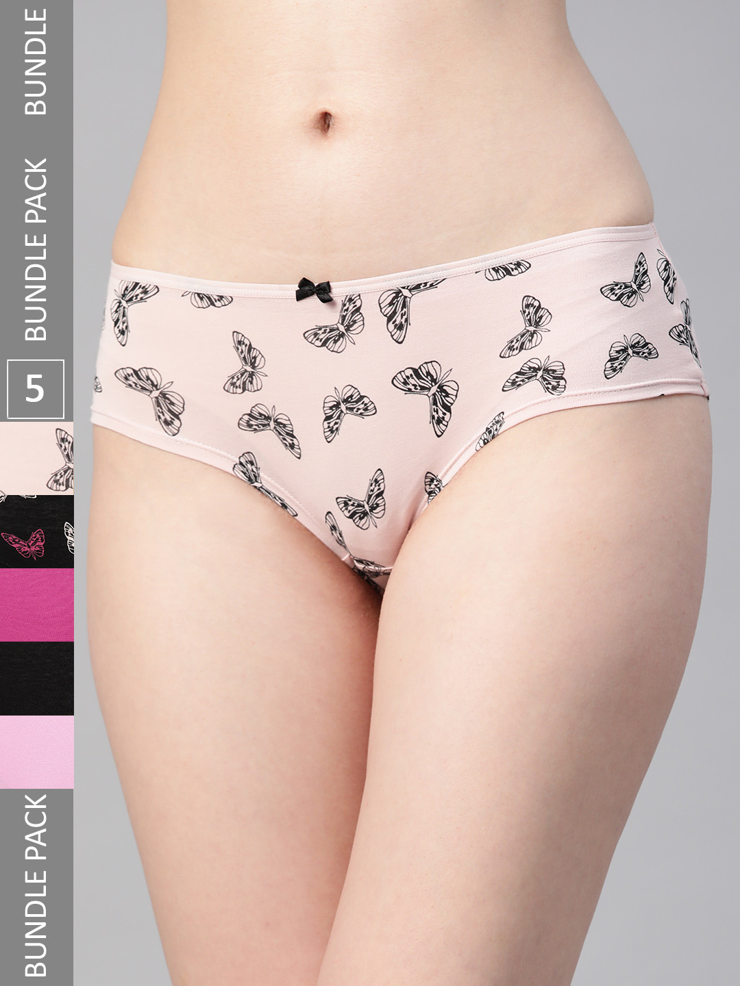 

Marks & Spencer Women Pack of 5 Low-Rise Hipster Briefs T612114X, Black