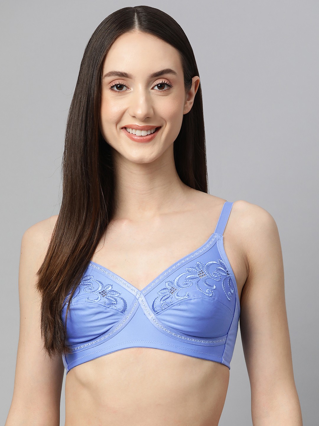 

Marks & Spencer Blue Floral Embroidered Bra