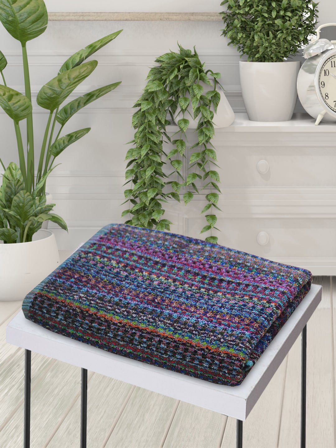 

BIANCA Blue & Pink Striped 420 GSM Pure Cotton Bath Towels