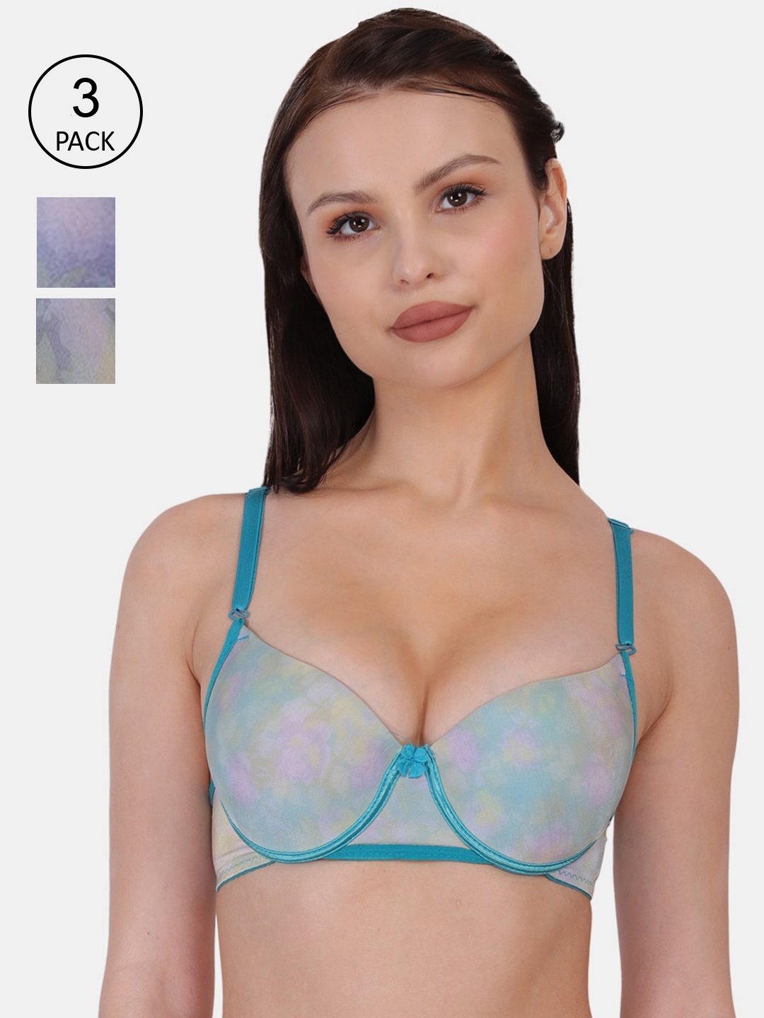 

Amour Secret Women's Medium Padded Underwired Bra Pack Of 3, Grey