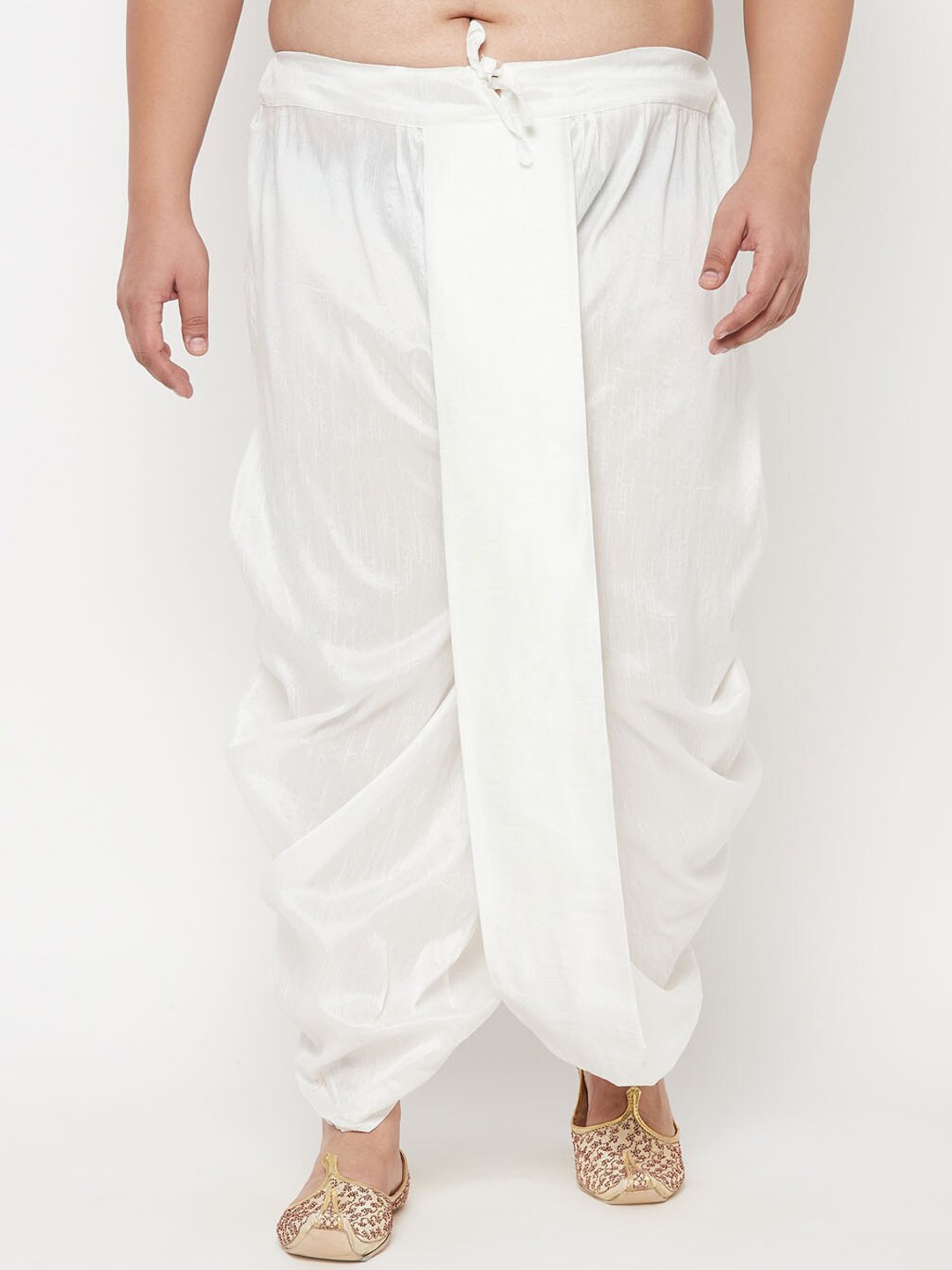 

VASTRAMAY PLUS Men White Solid Relaxed-Fit Dhoti Pants