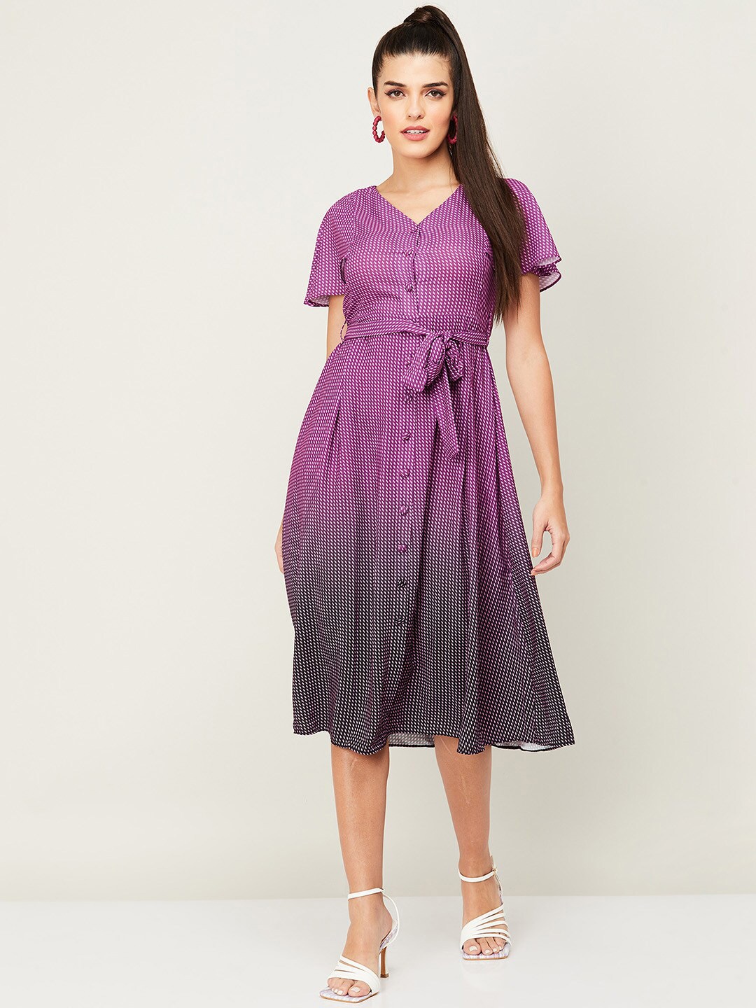 

CODE by Lifestyle Women Purple Printed A-Line Dress