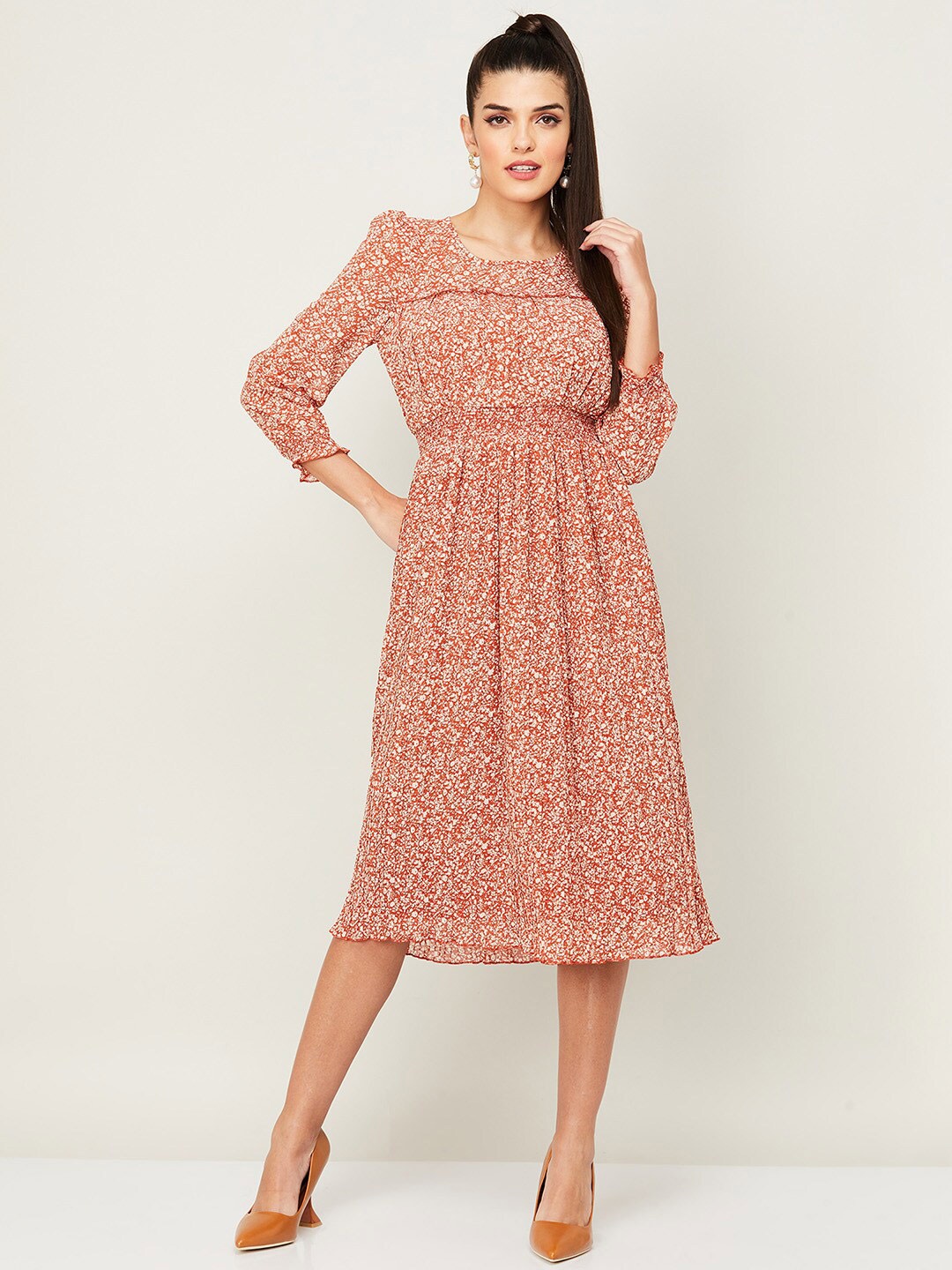 

CODE by Lifestyle Brown Floral Midi Dress