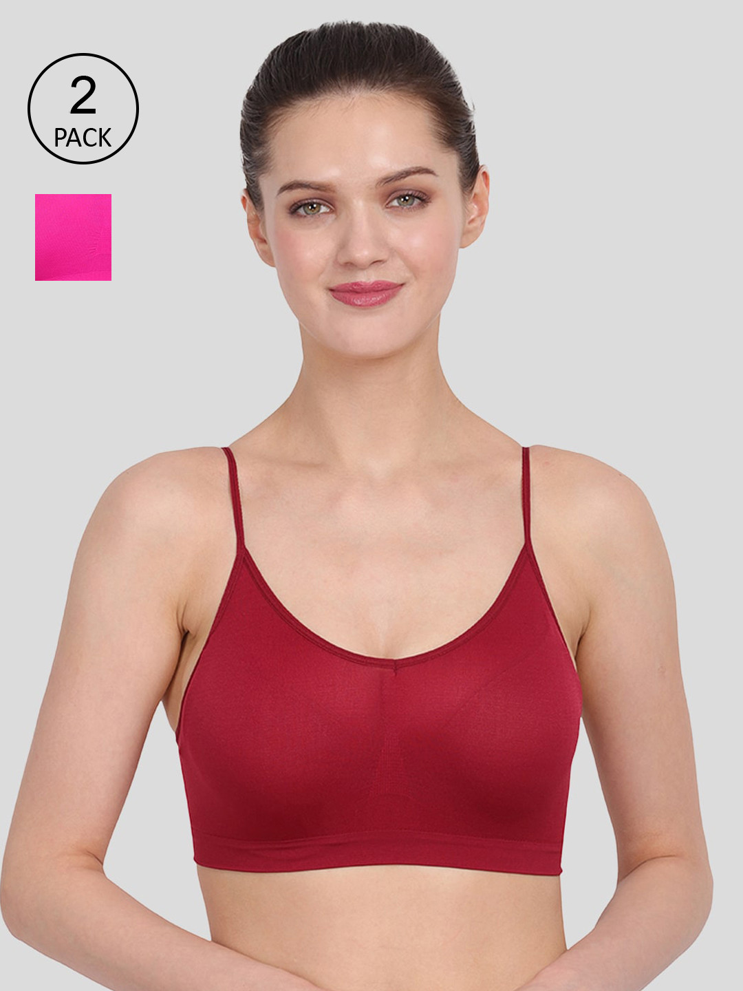 

Amour Secret Pink & Maroon set of 2 Bra