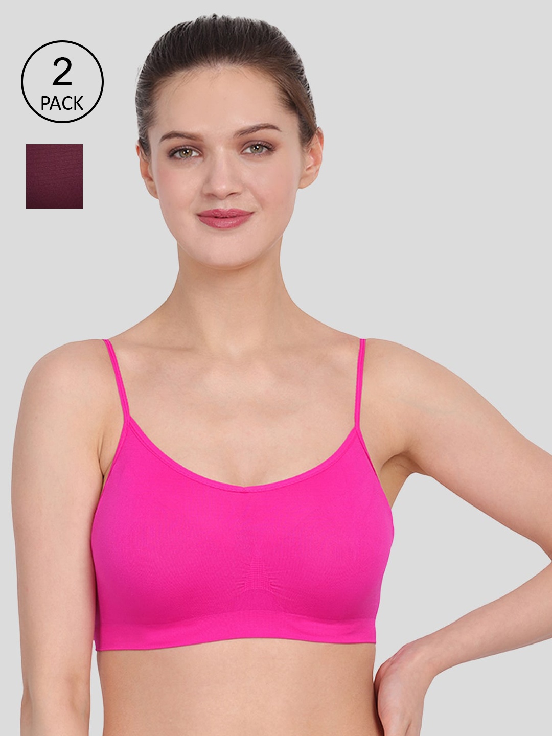 

Amour Secret Women's Non Padded Seamless Air Bra S4016 Pack of 2 (Pink-Purple-Free Size)