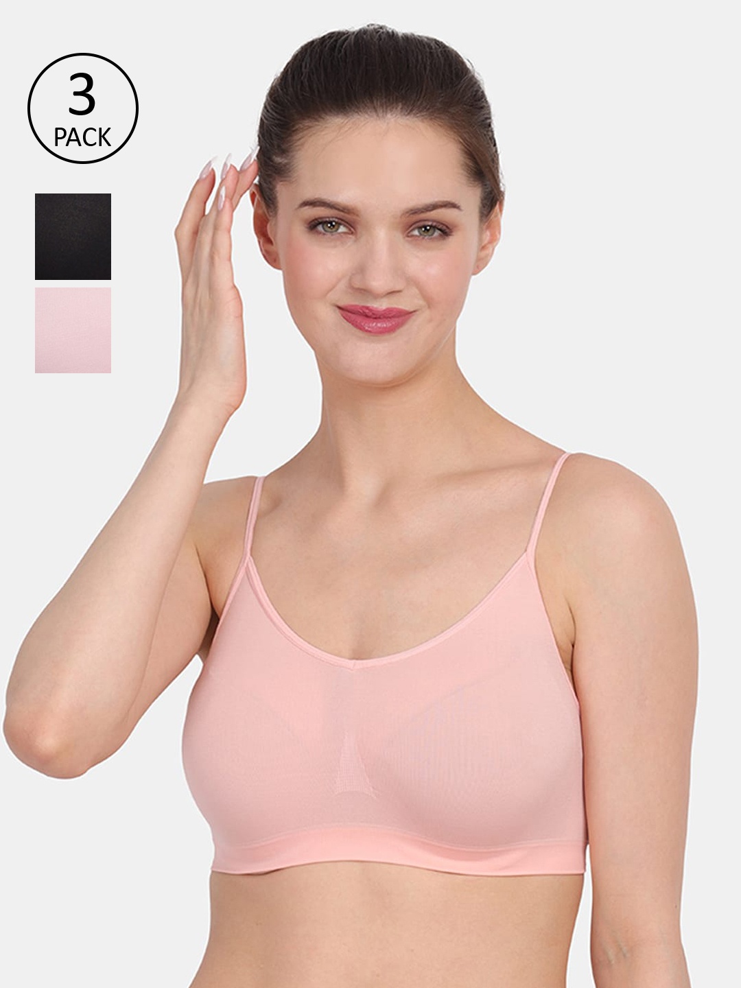

Amour Secret Pink & Black Pack of 3 Bra
