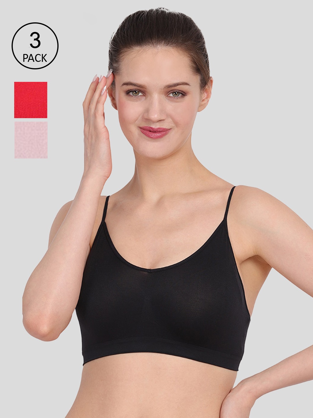 

Amour Secret Black & Pink Bra Pack of 3