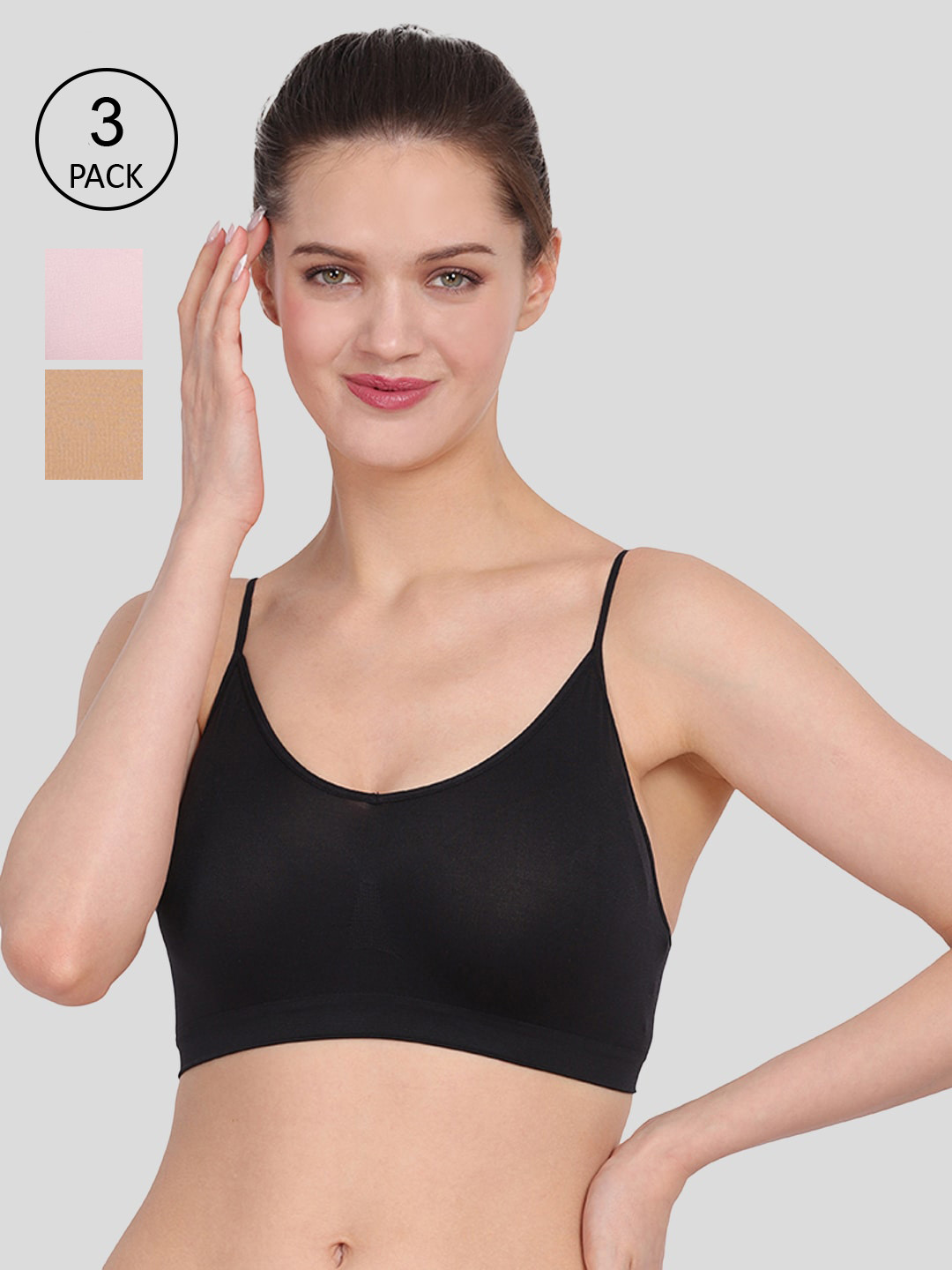 

Amour Secret Women Non Padded Seamless Air Bra Pack of 3, Pink