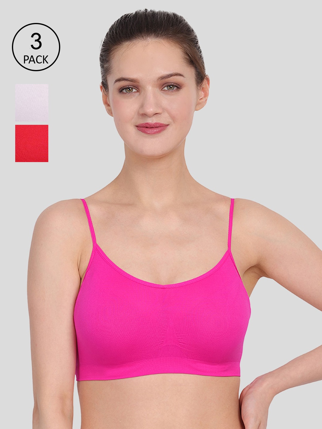 

Amour Secret Pack Of 3 Non Padded Everyday Bra, Pink
