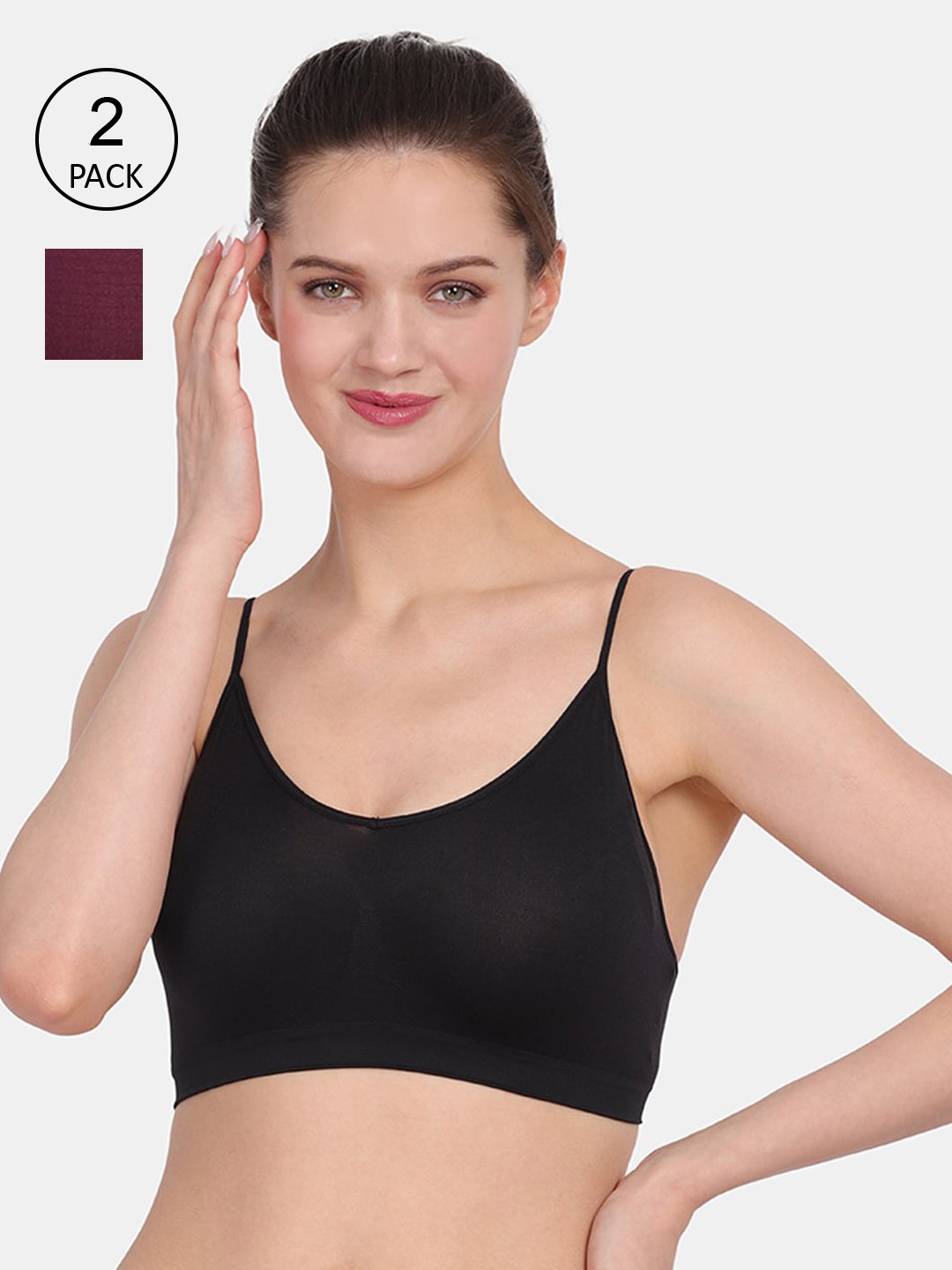 

Amour Secret Women's Non Padded Seamless Air Bra Pack Of 2, Black