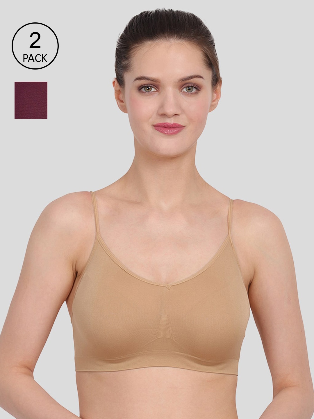 

Amour Secret Women's Non Padded Seamless Air Bra Pack Of 2, Nude