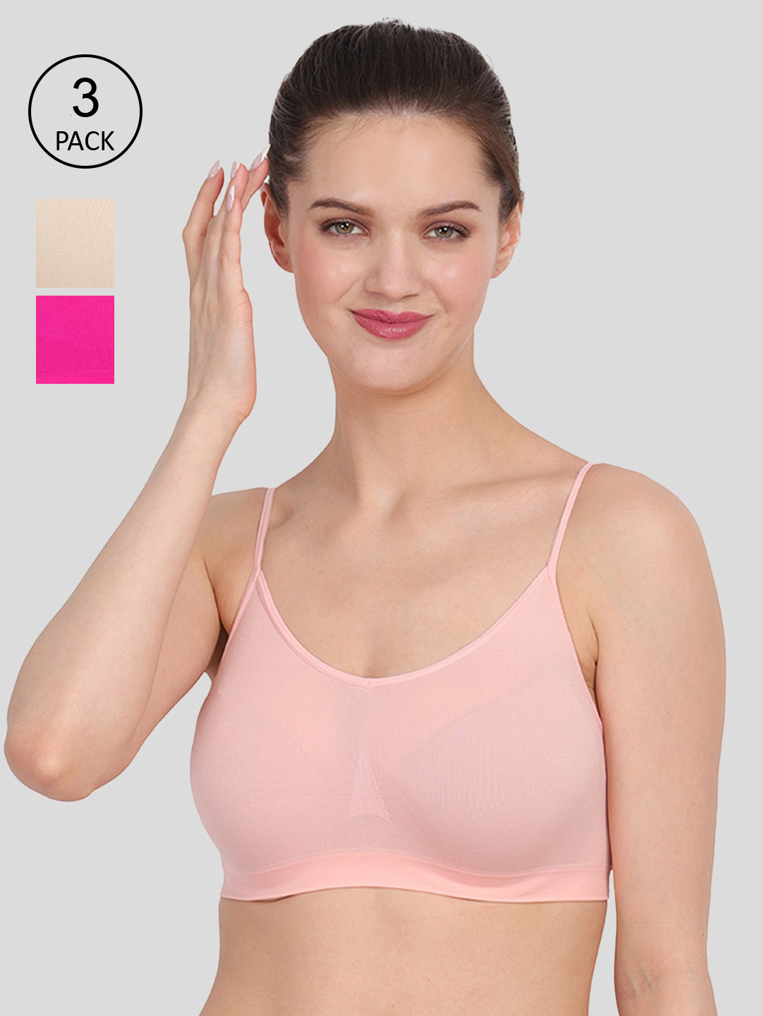 

Amour Secret Women's Non Padded Seamless Air Bra Pack Of 3, Peach