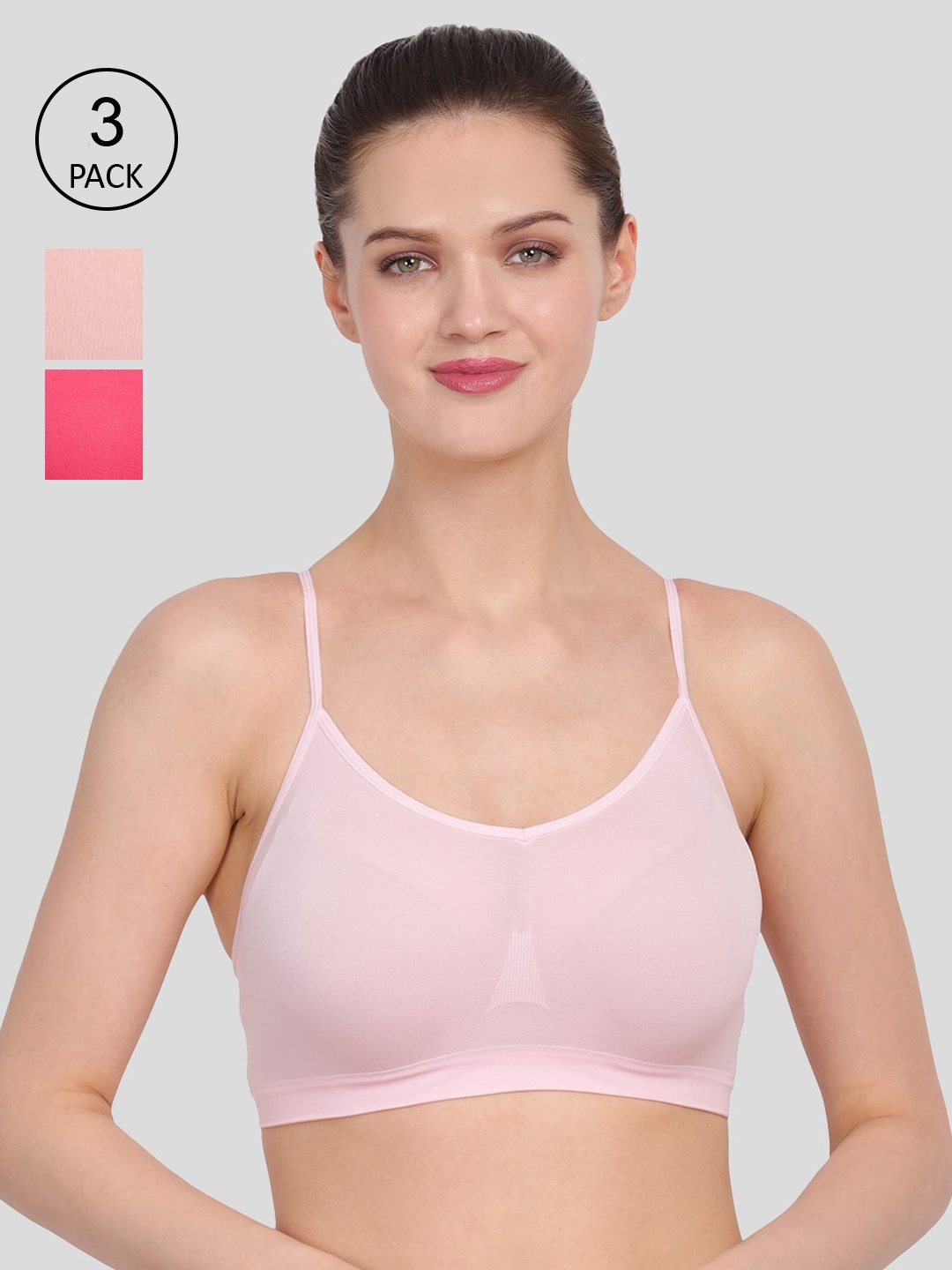 

Amour Secret Women's Non Padded Seamless Air Bra Pack Of 3, Pink