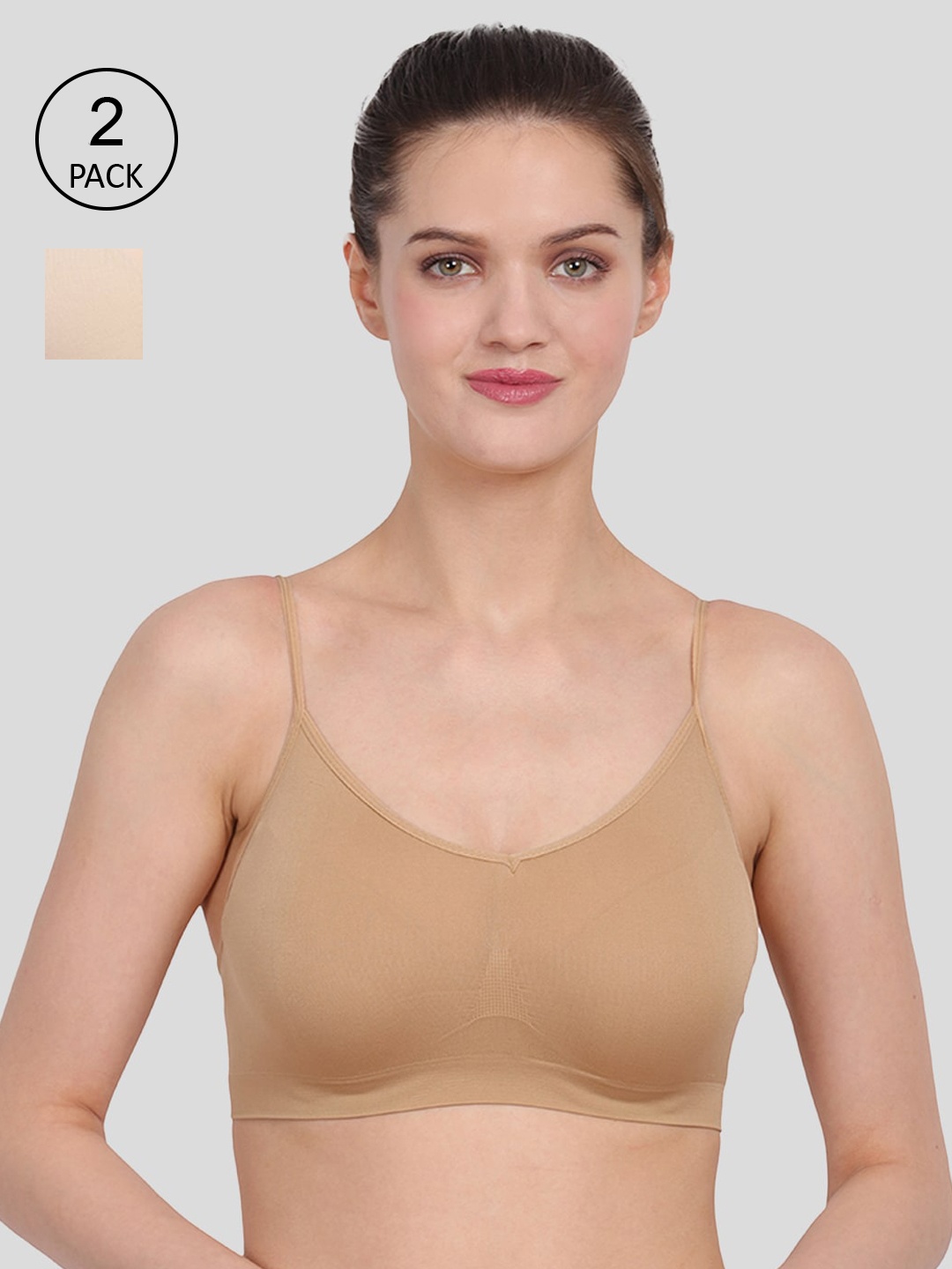 

Amour Secret Women's Non Padded Seamless Air Bra Pack Of 2, Beige