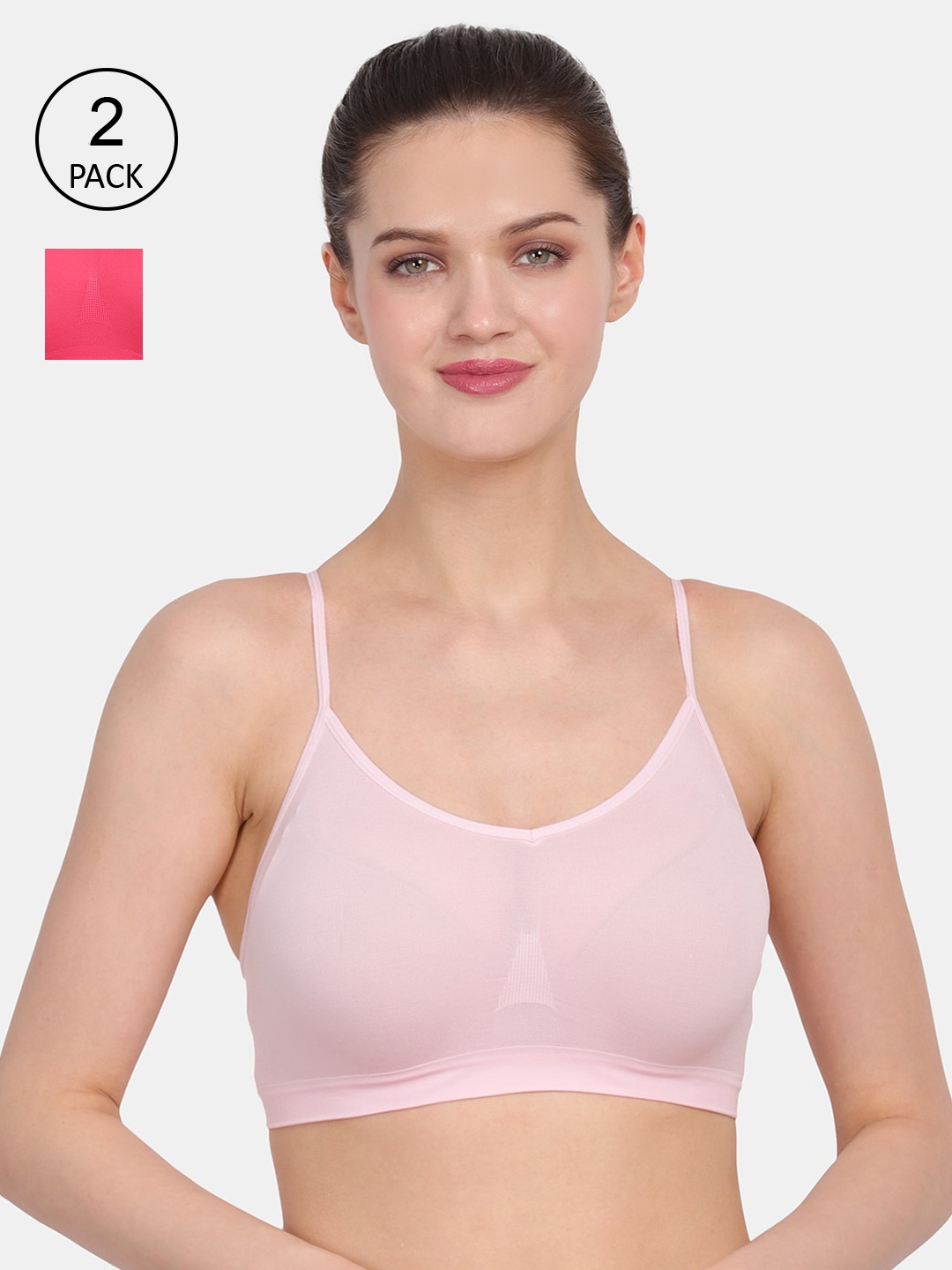 

Amour Secret Women Pink & Coral Pack Of 2 Non Padded Bra