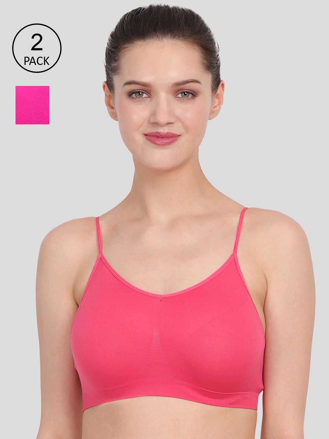 

Amour Secret Women Pink & Coral Set Of 2 Solid Non Padded Bra