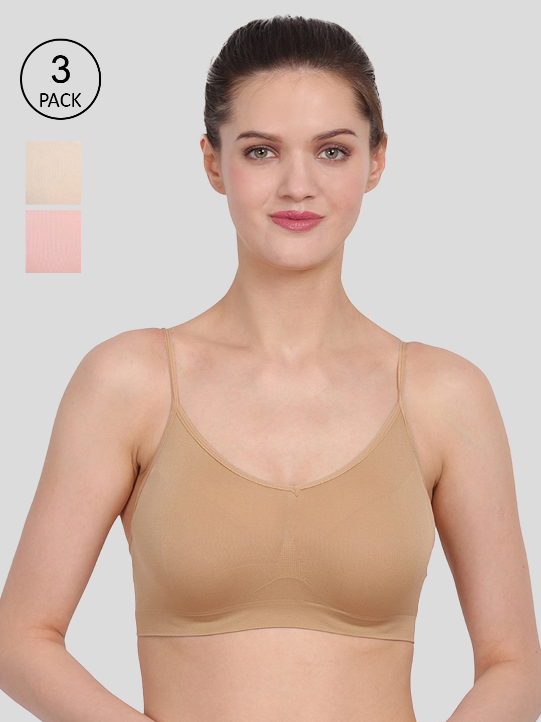 

Amour Secret Women Pack Of 3 Nude-Coloured & Peach-Coloured Bra