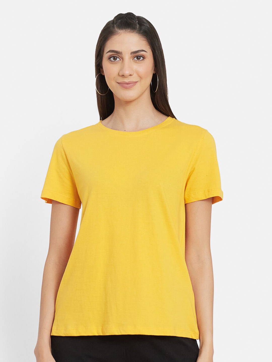 

UNMADE Women Yellow Organic Cotton T-shirt