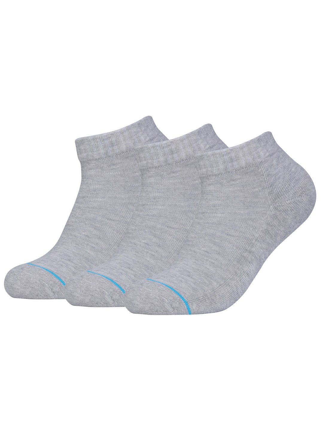 

FABdon Men Pack Of 3 Solid Ankle-Length Socks, Grey