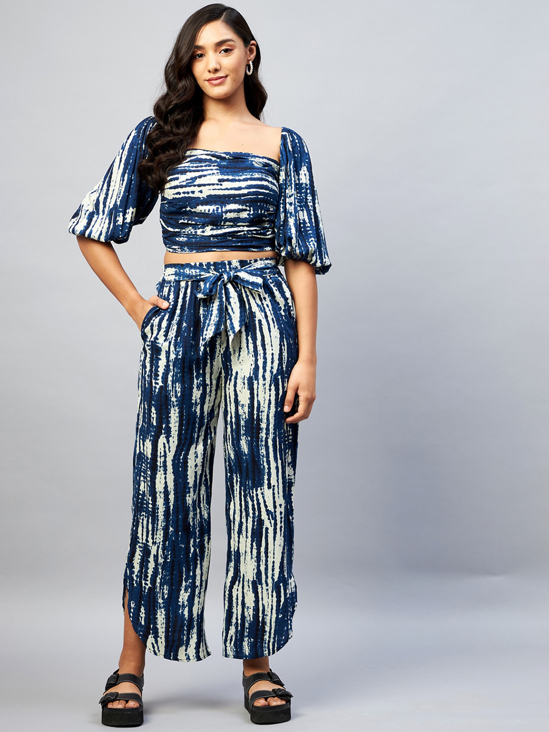 

DELAN Women Blue Tie & Dye Printed Co-Ords