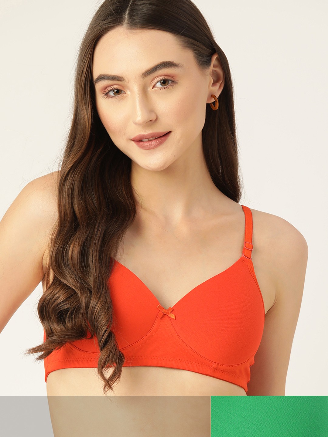 

DressBerry Women Pack Of Two Solid T-shirt Bra, Orange
