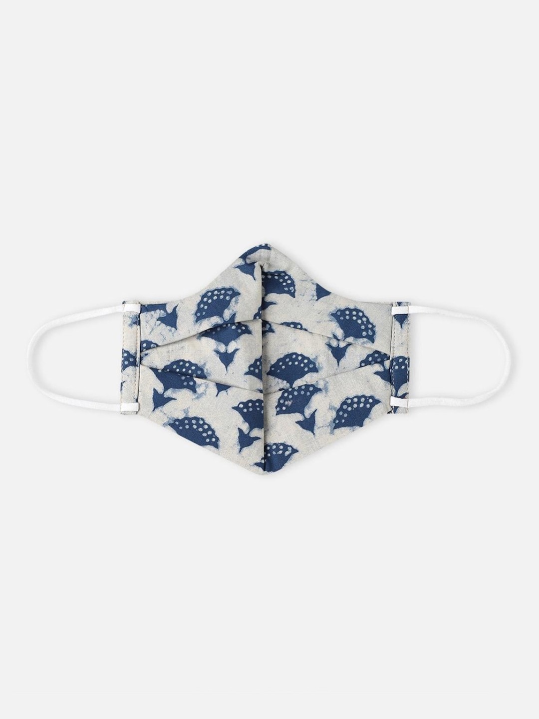 

Bewakoof Men White & Blue Floral Printed Cotton Protective Outdoor Mask