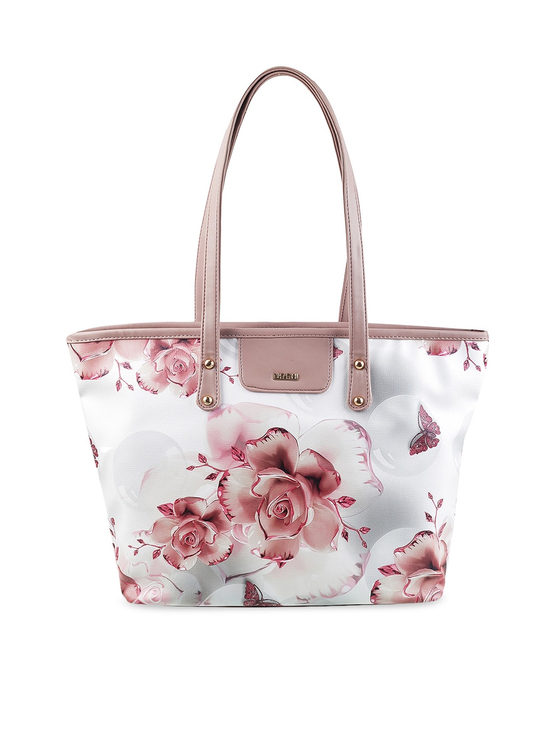 

Mochi Women Peach-Coloured Floral Printed Shopper Shoulder Bag