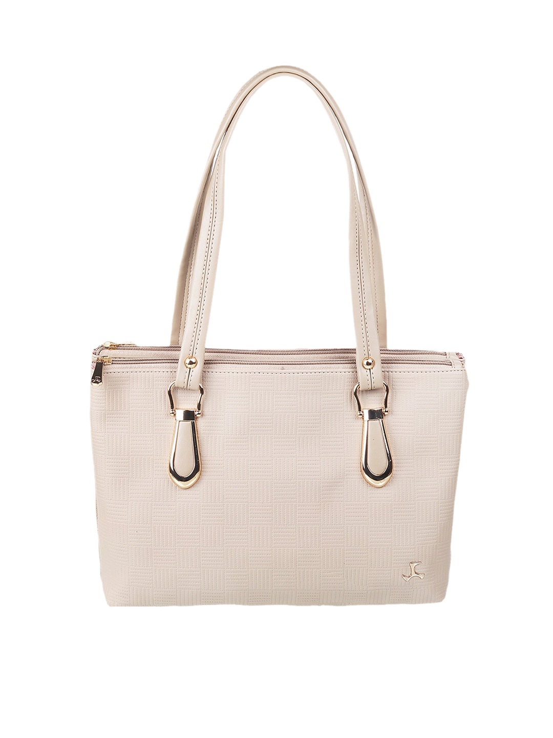 

Mochi Women Beige Textured Structured Shoulder Bag