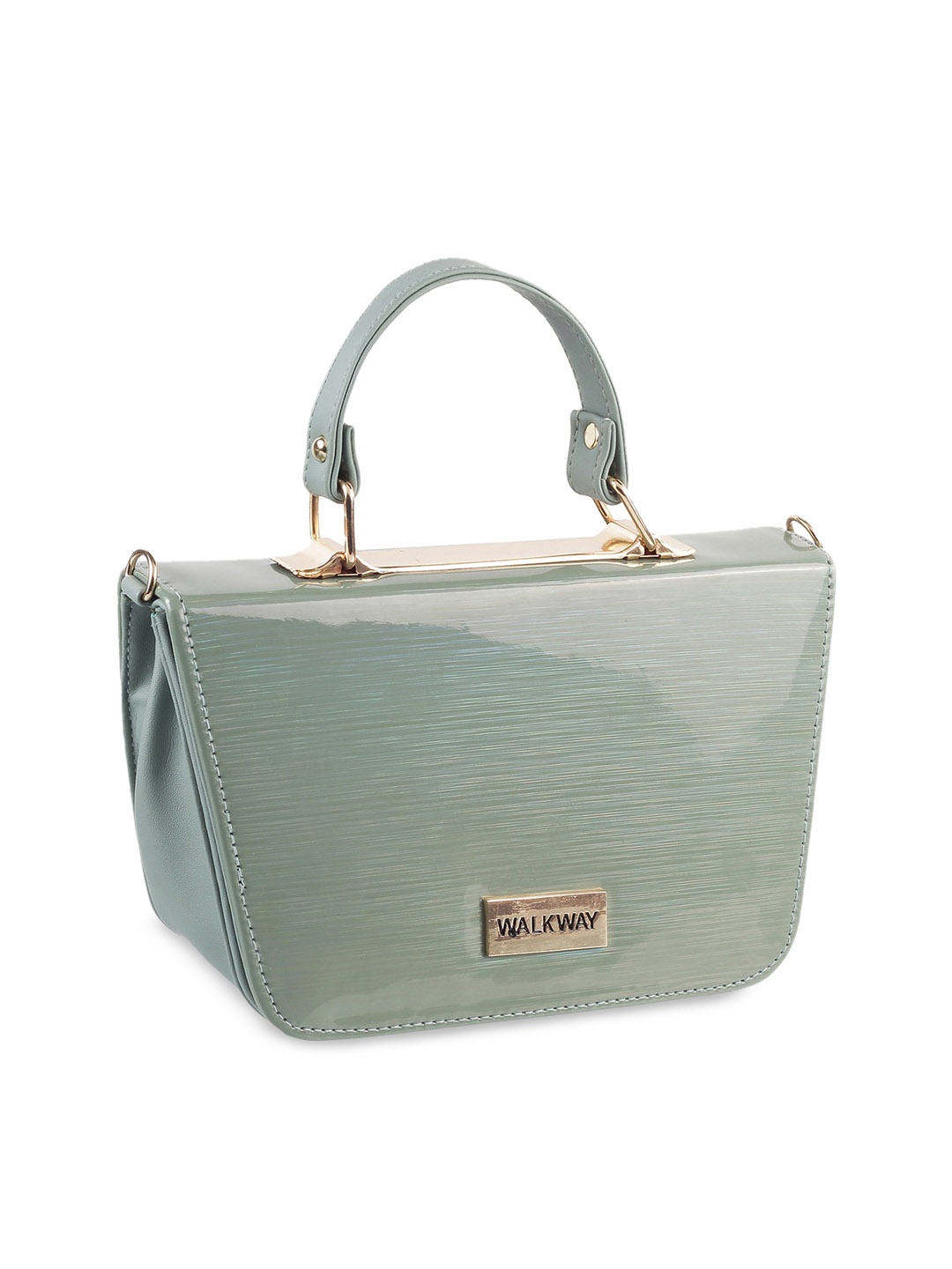 

WALKWAY by Metro women's Green Structured Handheld Bag with Applique