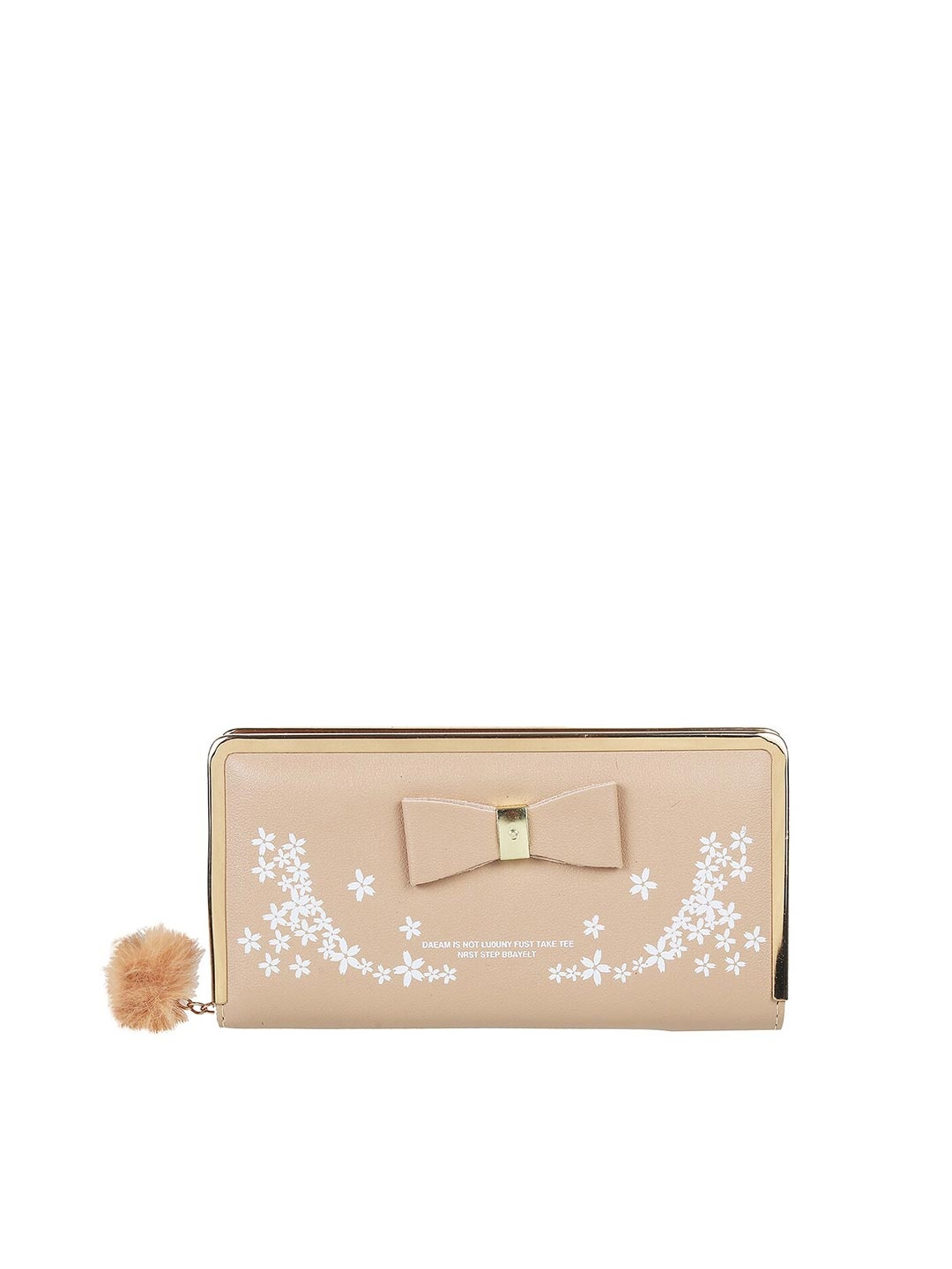 

WALKWAY by Metro Women Beige & White Floral Printed Bow Detail Two Fold Wallet