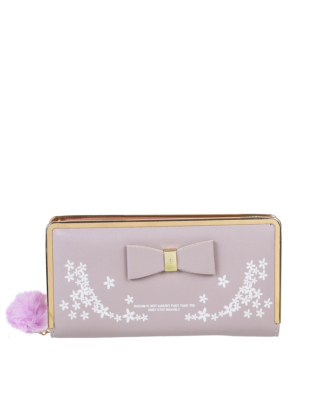 

WALKWAY by Metro Women Purple & White Abstract Printed Zip Around Wallet