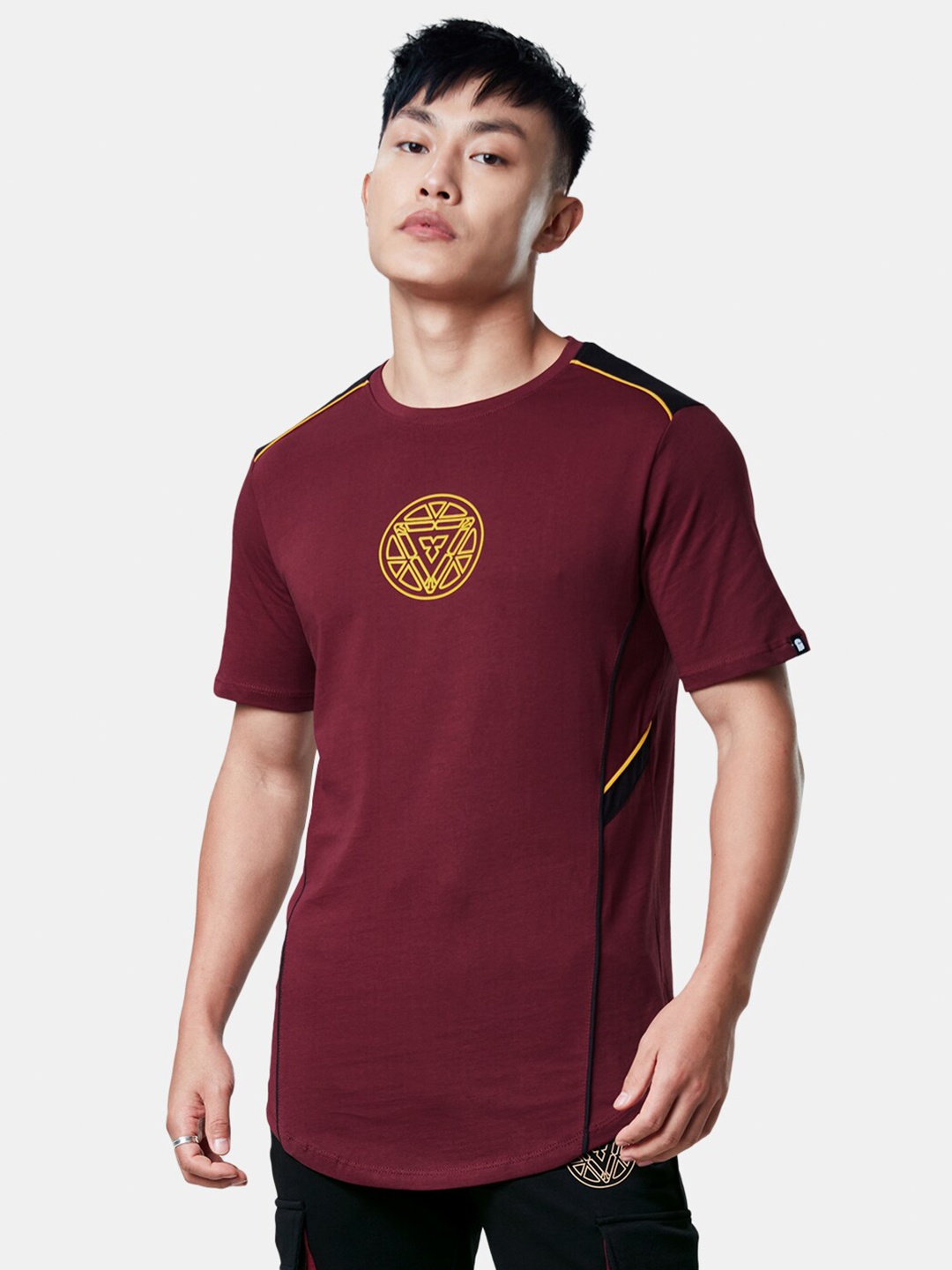 

The Souled Store Men Burgundy Cotton T-shirt