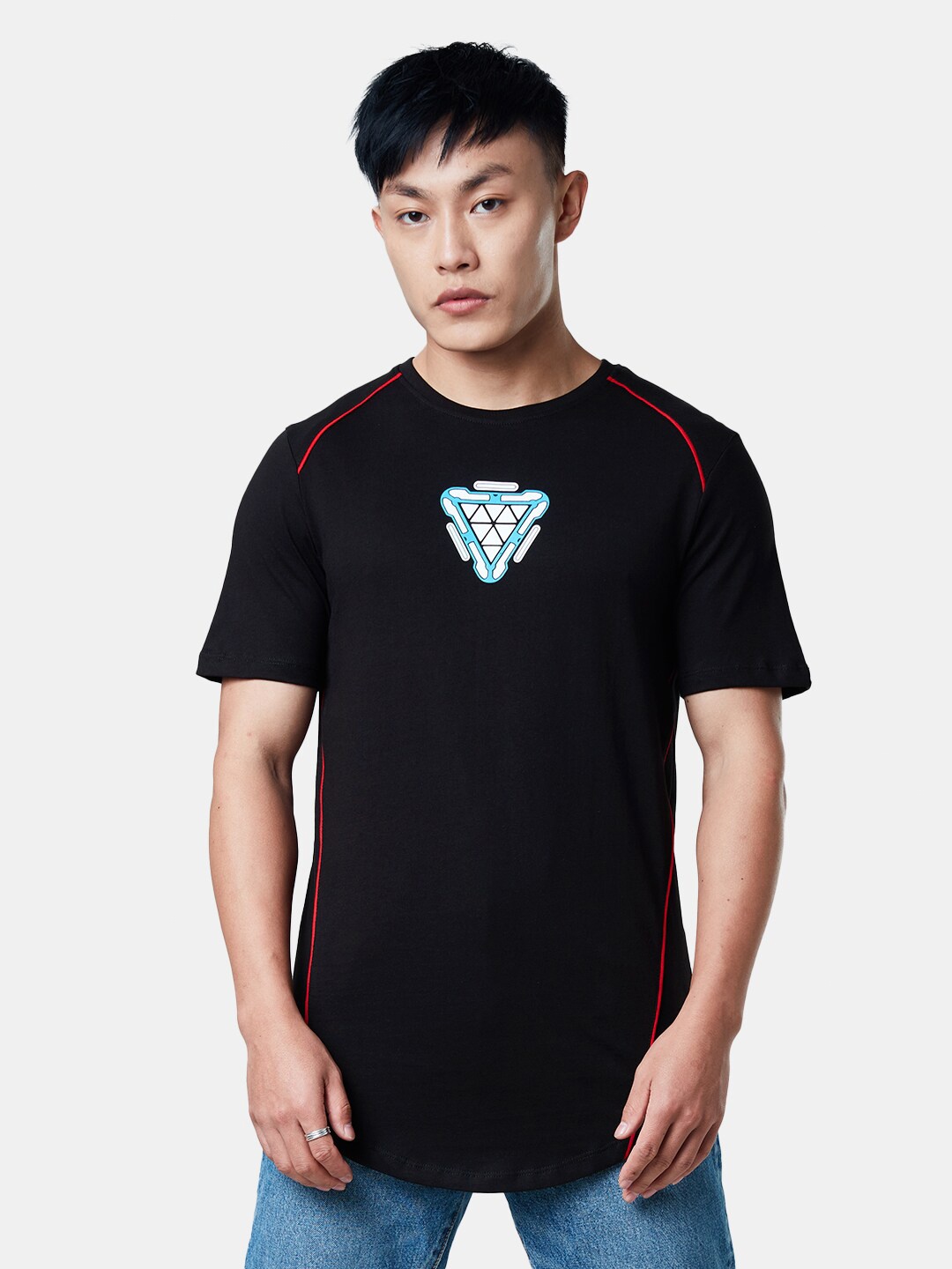 

The Souled Store Men Black Iron Man Printed T-shirt