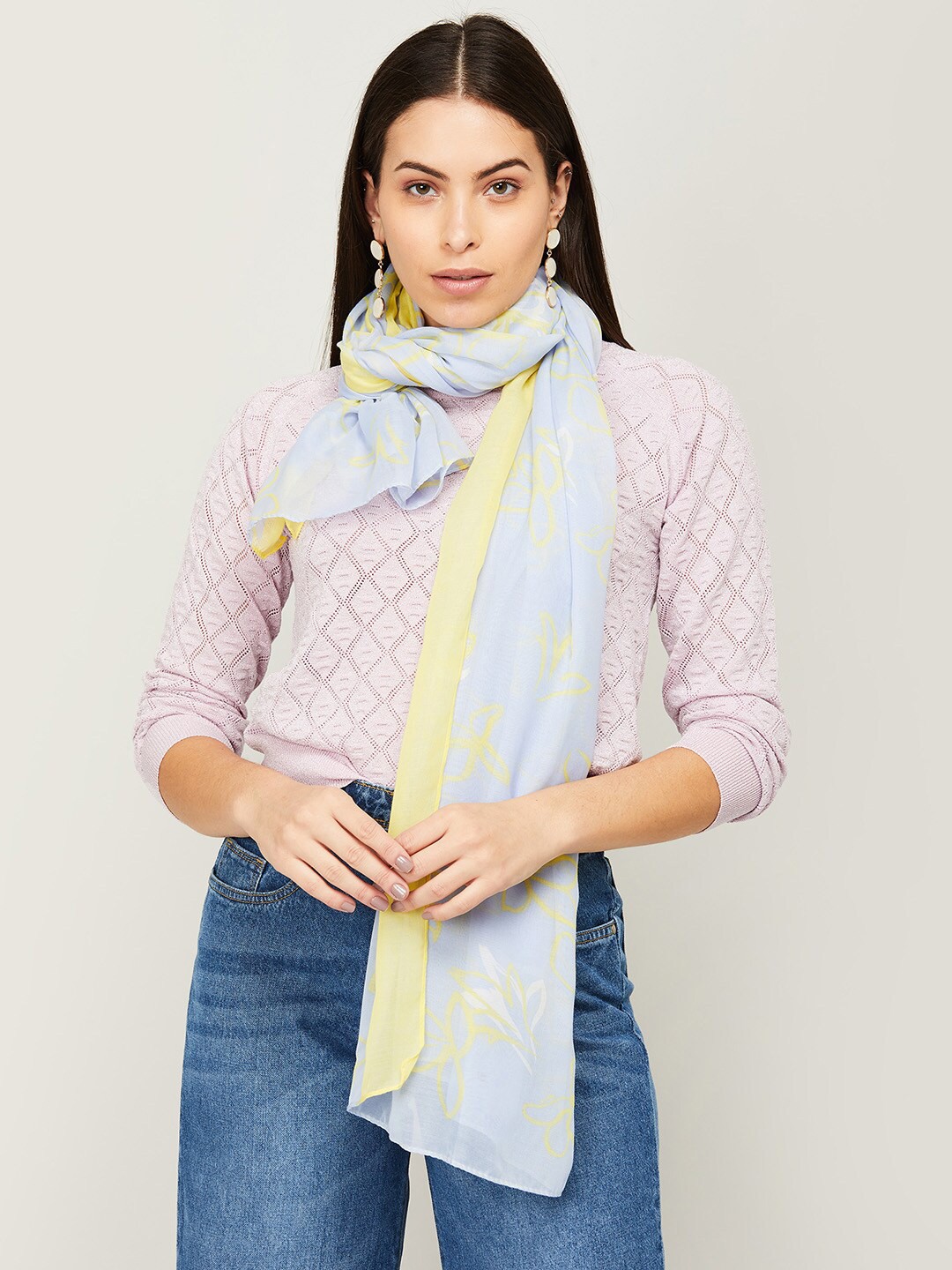 

Ginger by Lifestyle Women Blue & Yellow Stole