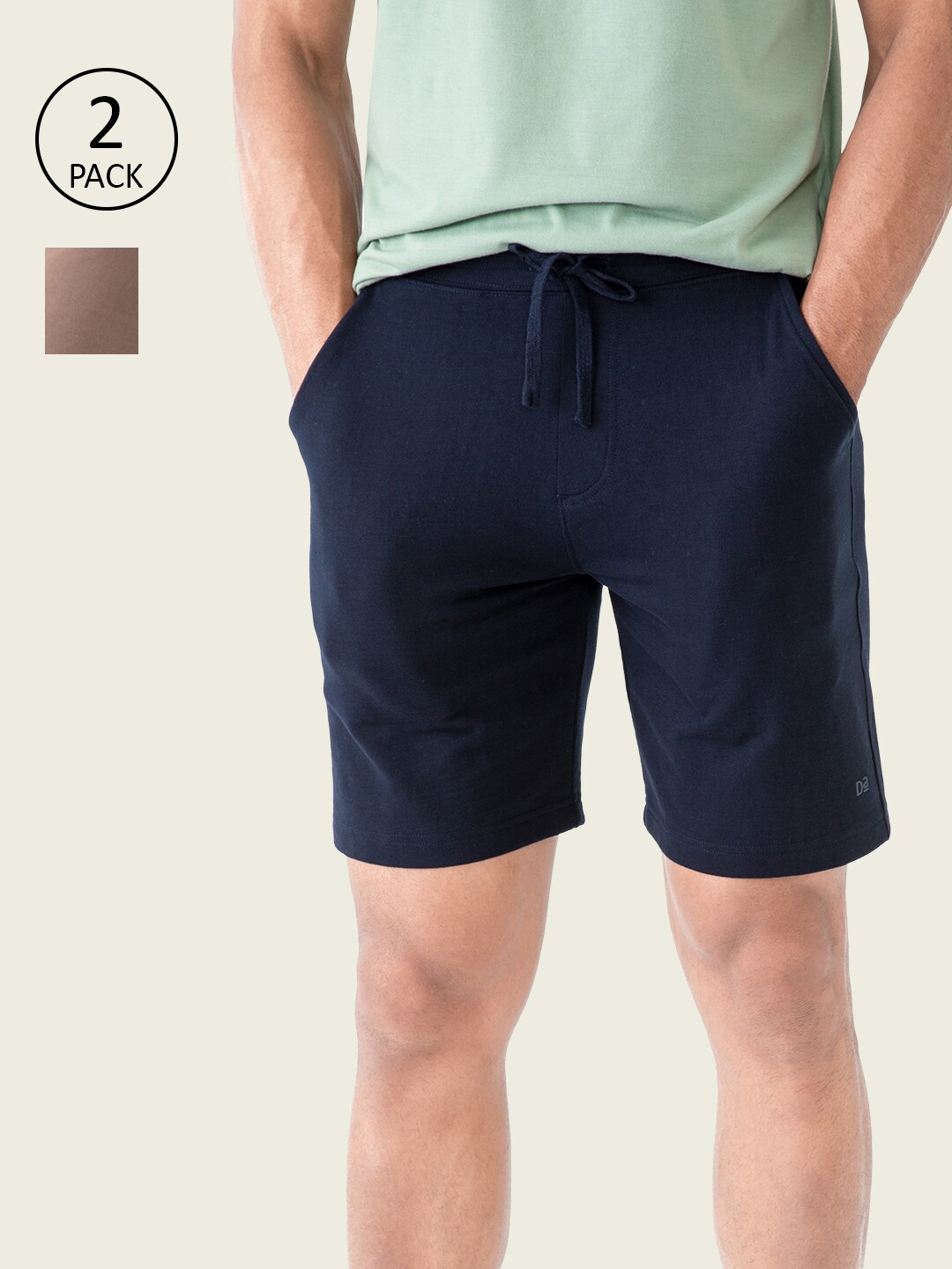 

DAMENSCH Men Pack Of 2 Blue & Brown Lounge Shorts