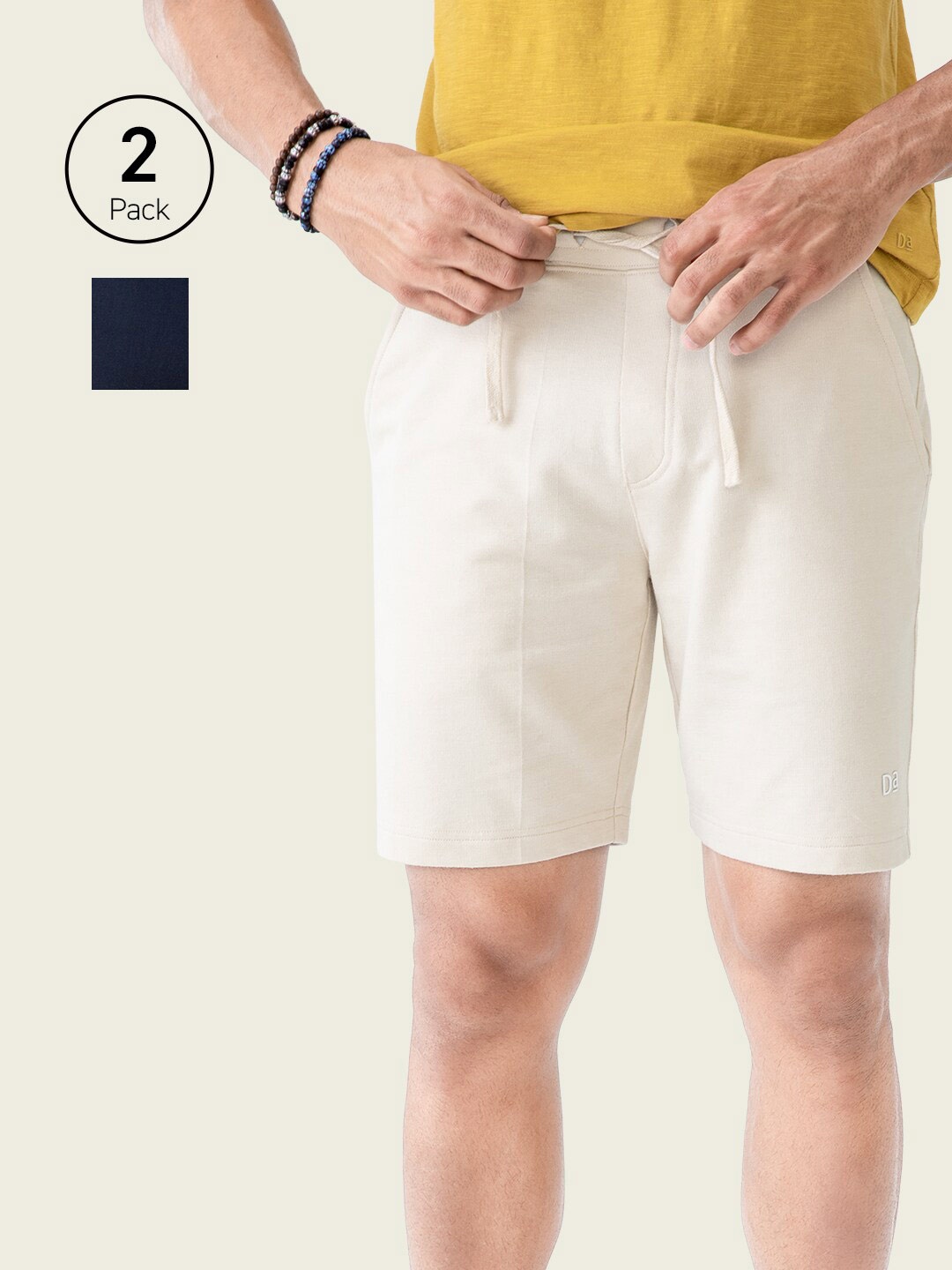 

DAMENSCH Men Pack Of 2 Basic Sweatshorts, Off white