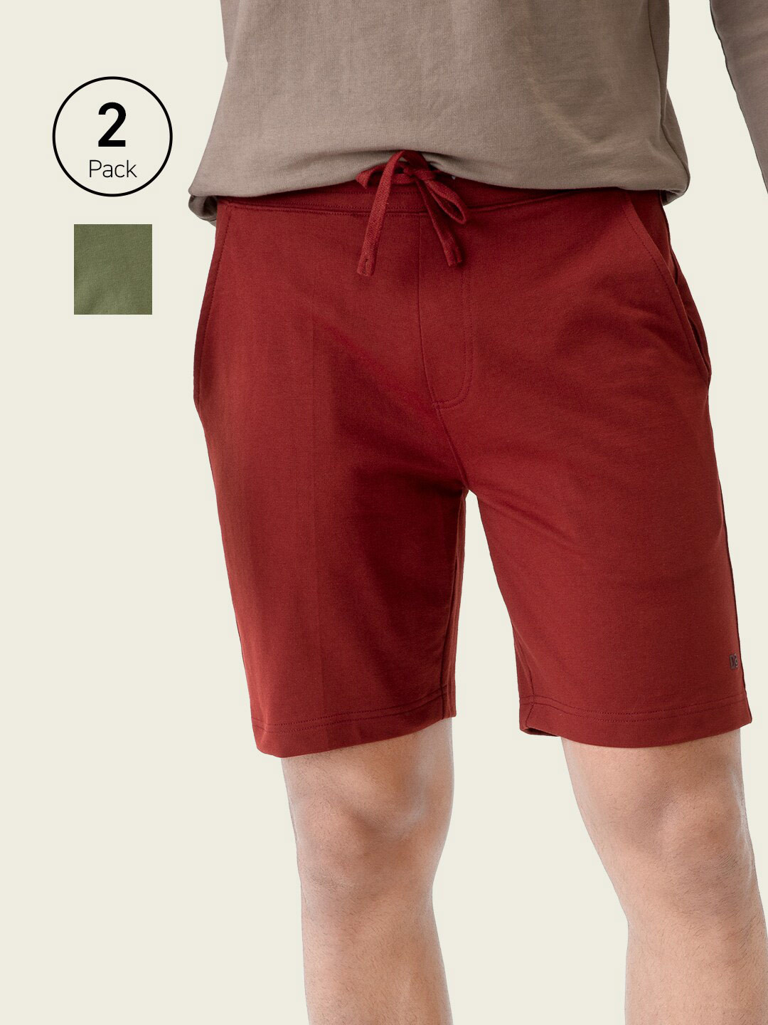 

DAMENSCH Men Pack of 2 Regular Fit French Terry Sweat Shorts, Maroon