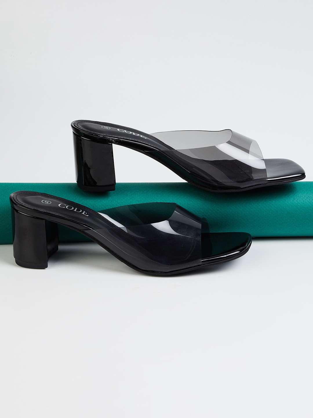 

CODE by Lifestyle Black Block Peep Toes