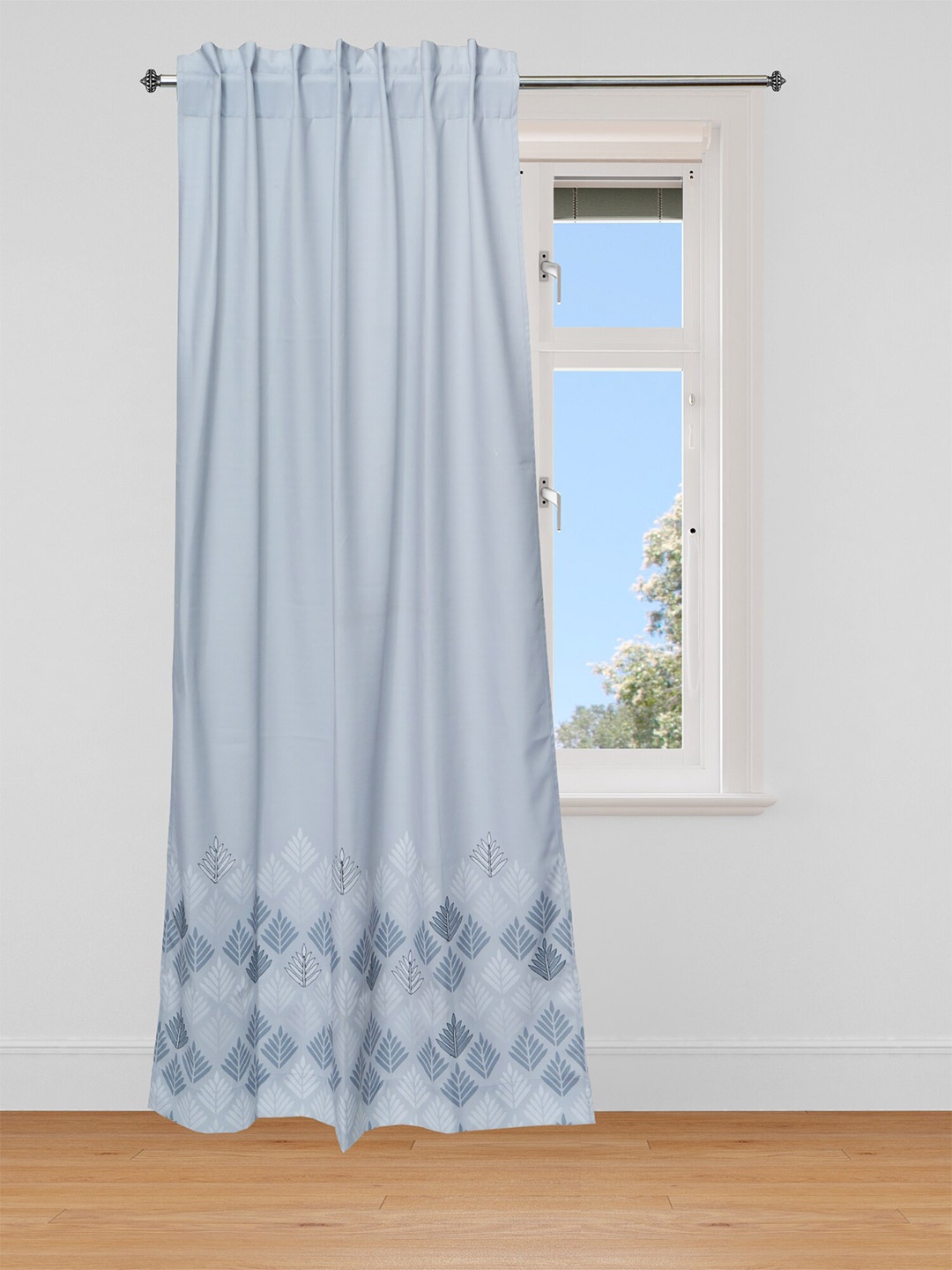 

ZEBA Grey Embroidered Window Curtain