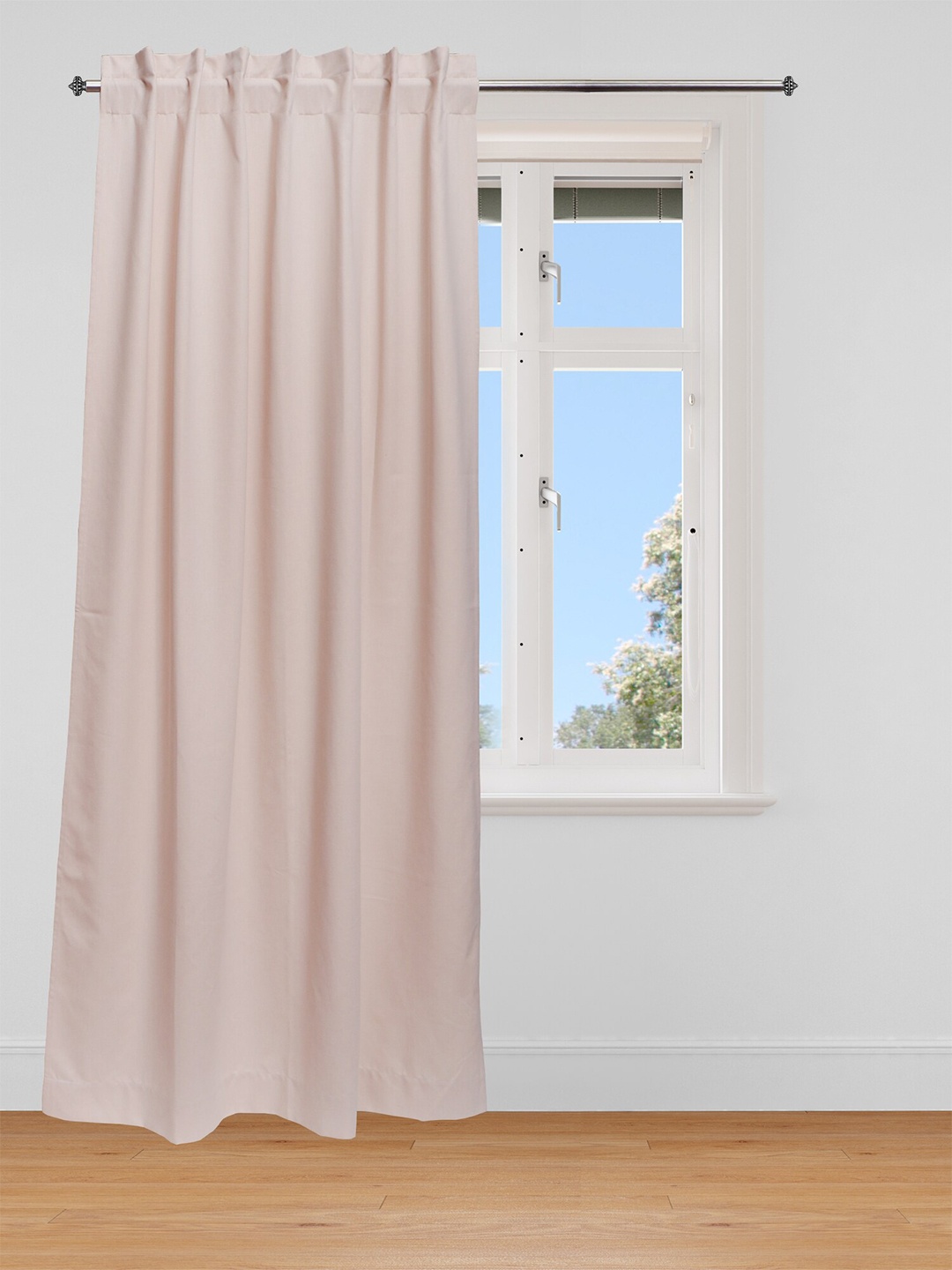 

ZEBA Pink Solid Cotton Hidden Loop Window Curtain