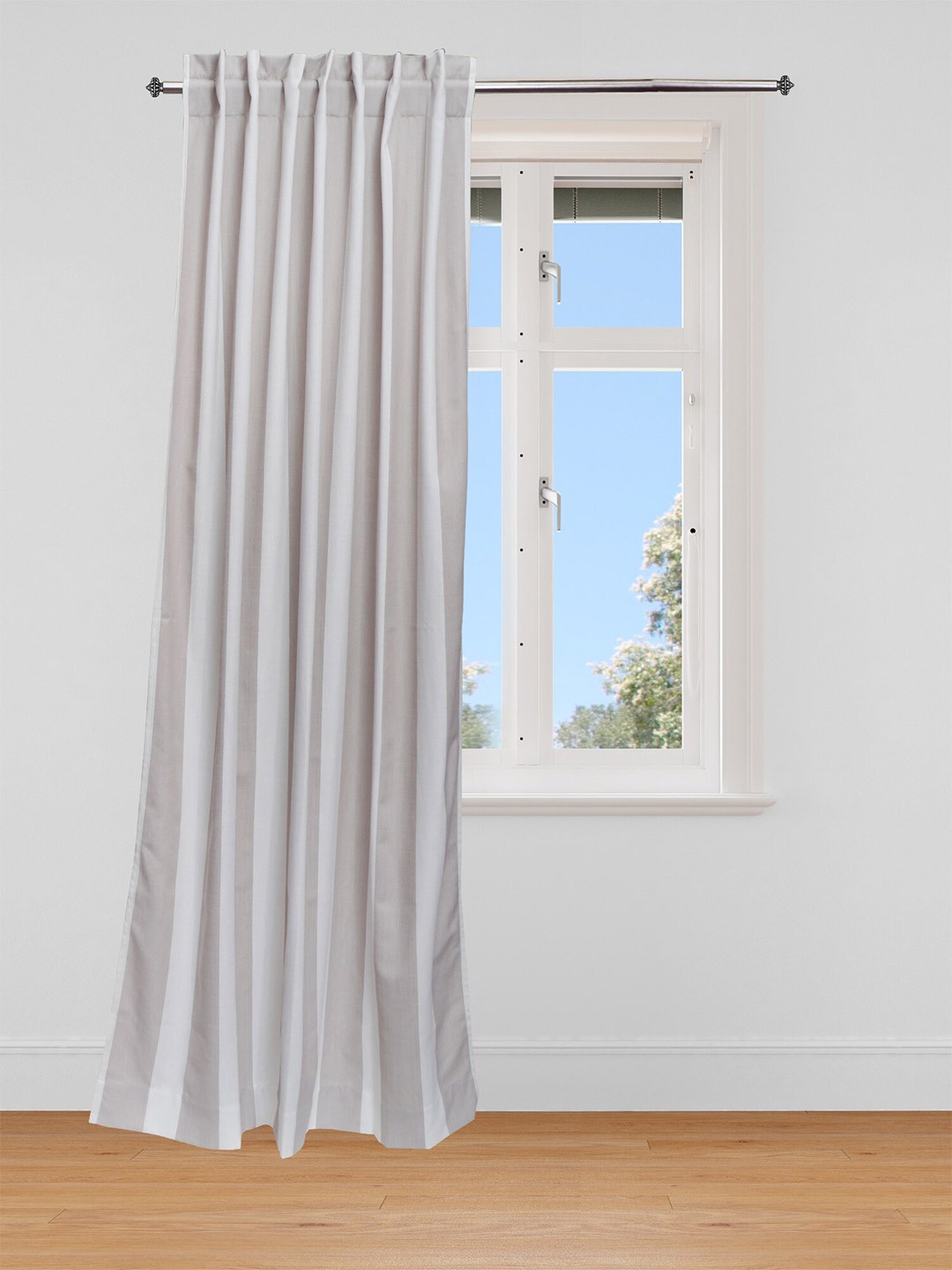 

ZEBA Off White Striped Window Curtain