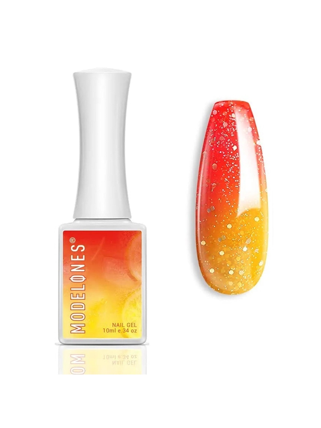 Modelones Temperature Color Changing Glitter Nail Polish 10ml, Multi
