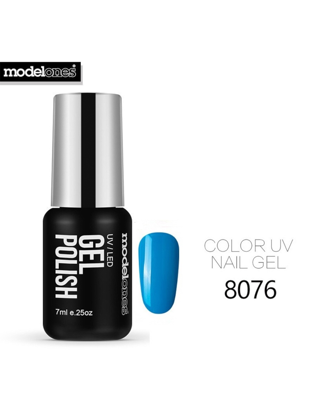 

Modelones Varnish UV LED Long Lasting Soak Off Gel Nail Polish 7 ml - Shade 8076, Blue