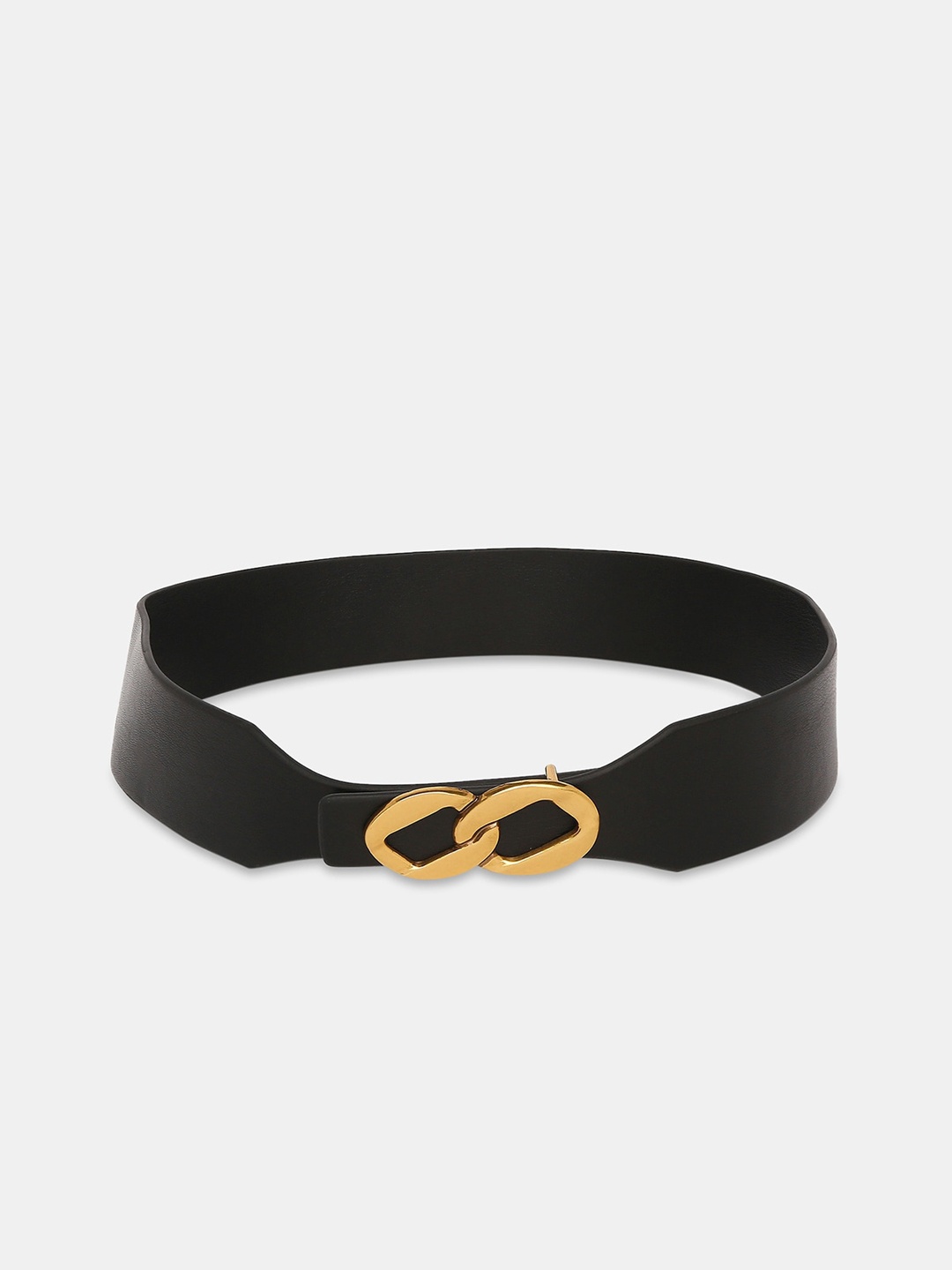 

20Dresses Women Black Solid Link Buckle PU Belt